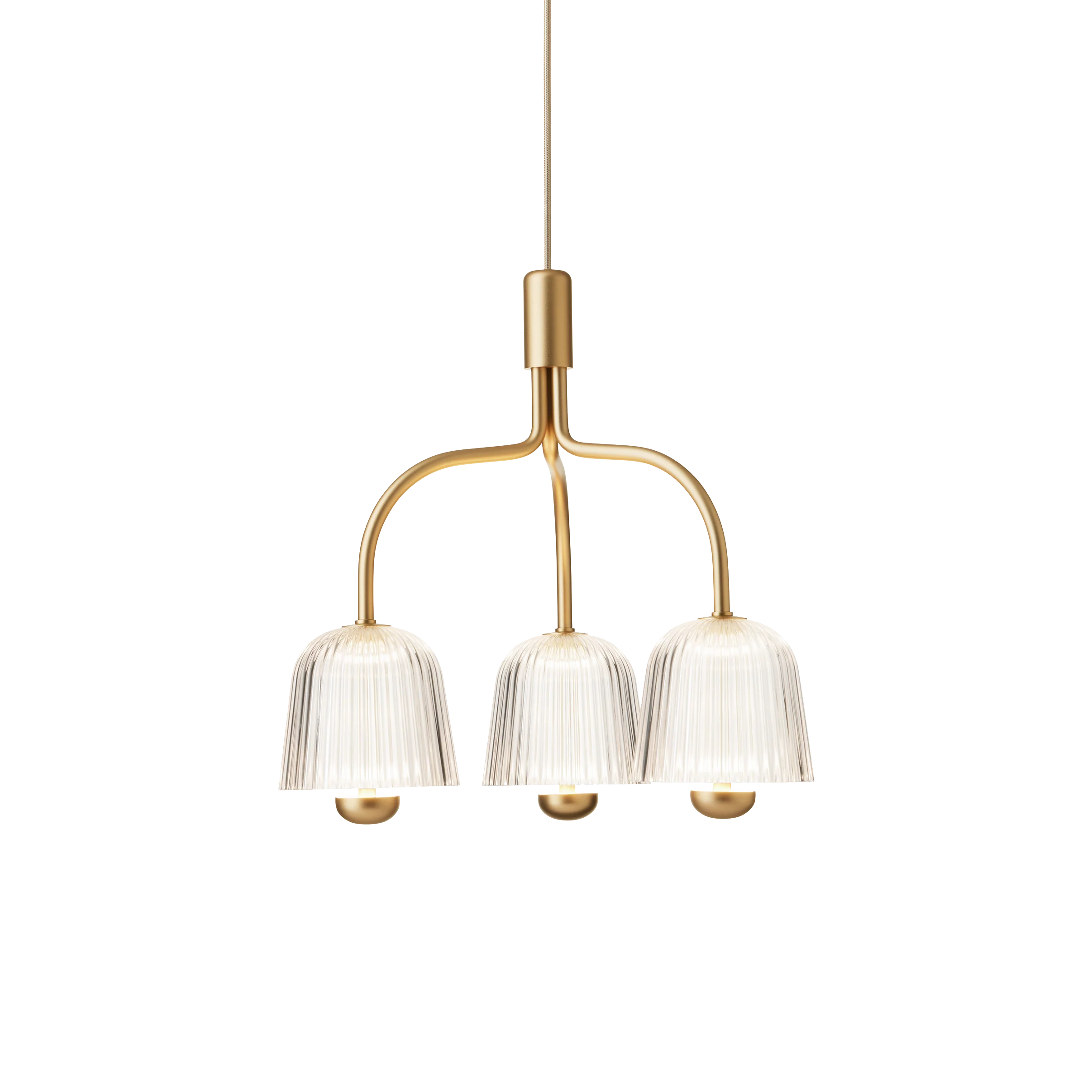 Lampa wisząca ASTEEA 3 złoty z transparentnym szkłem