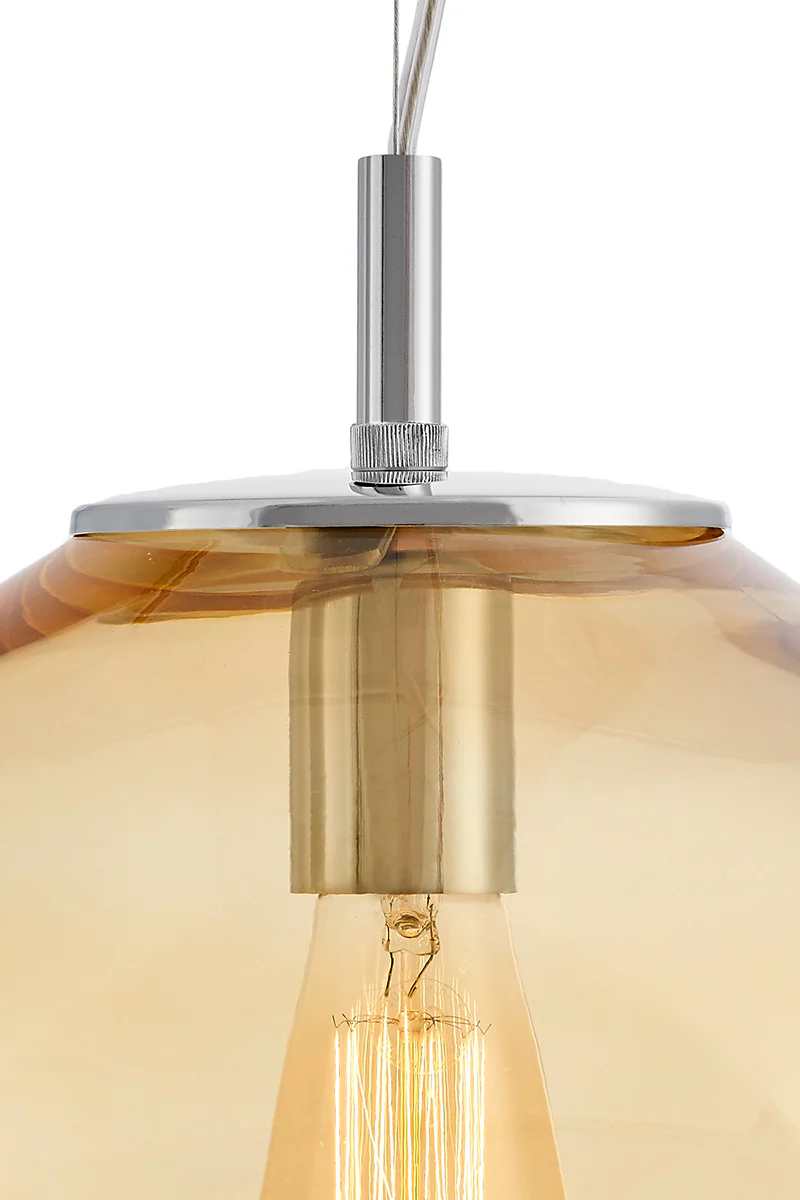 Lampa wisząca AVIA bursztynowy ze srebrnym wykończeniem - Image 9
