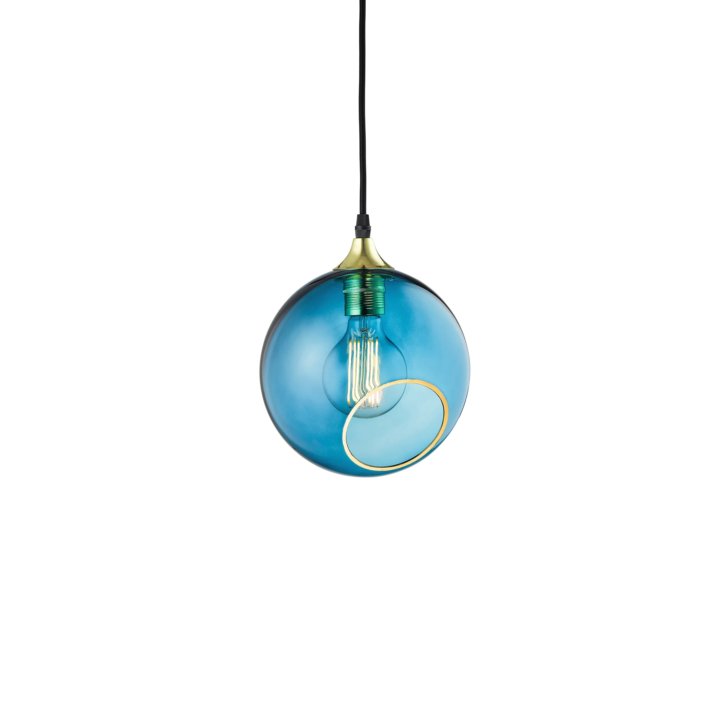 Lampa wisząca BALLROOM błękitny ze złotym wykończeniem - Image 3