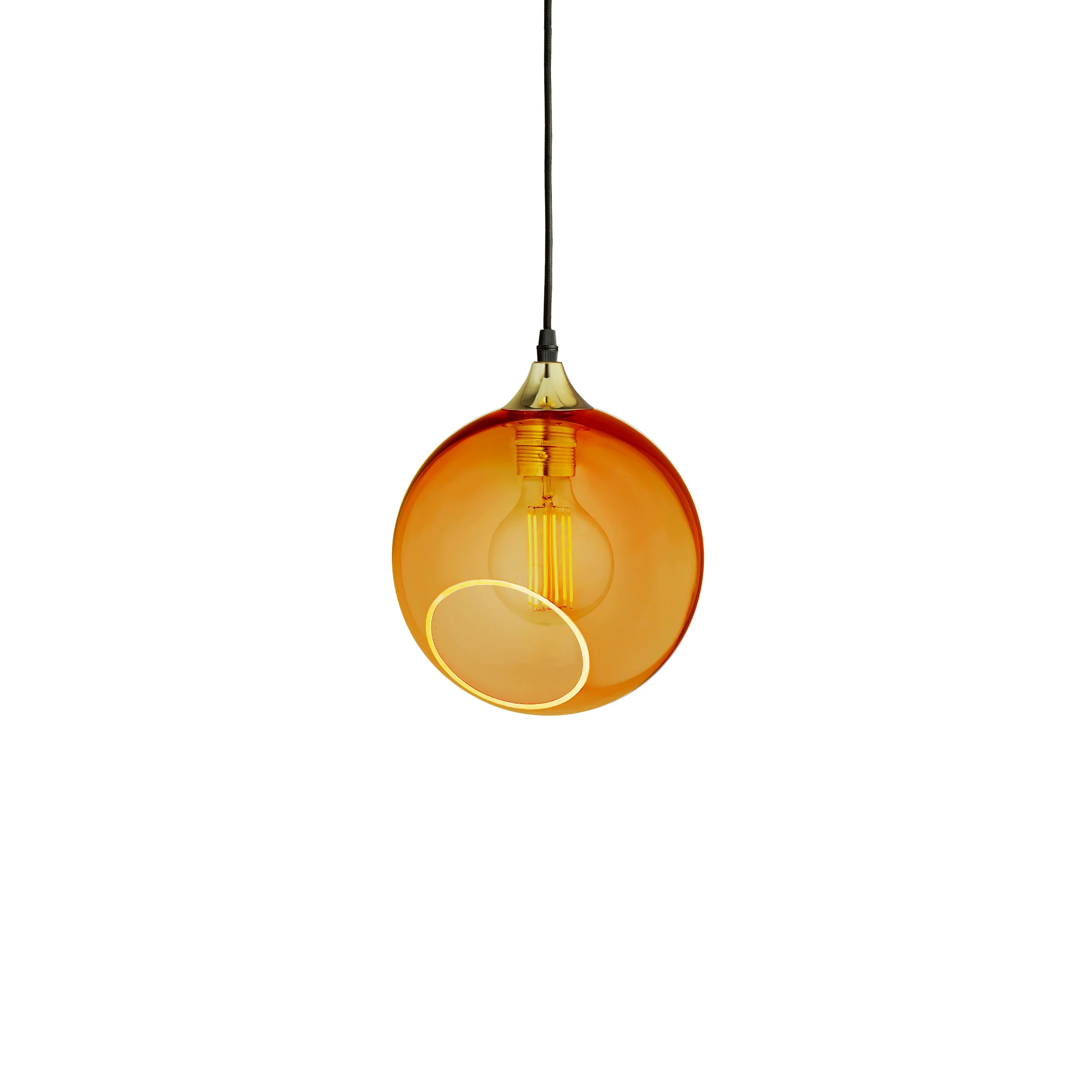 Lampa wisząca BALLROOM bursztynowy ze złotym wykończeniem - Image 3