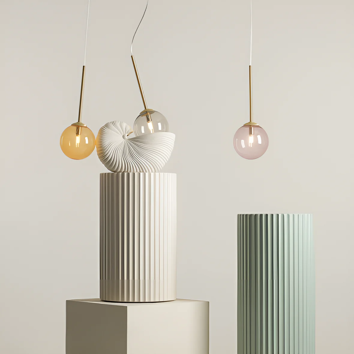 Lampa wisząca BOSSO TRIO kolorowe szkło - Image 2