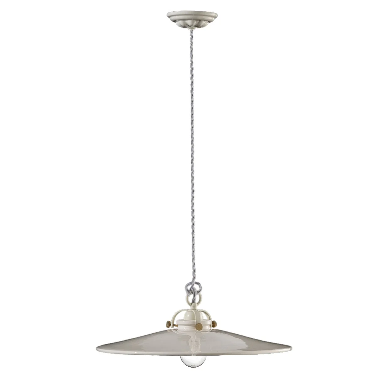 Lampa wisząca ceramiczna B&W biały z mosiężnym wykończeniem - Image 4