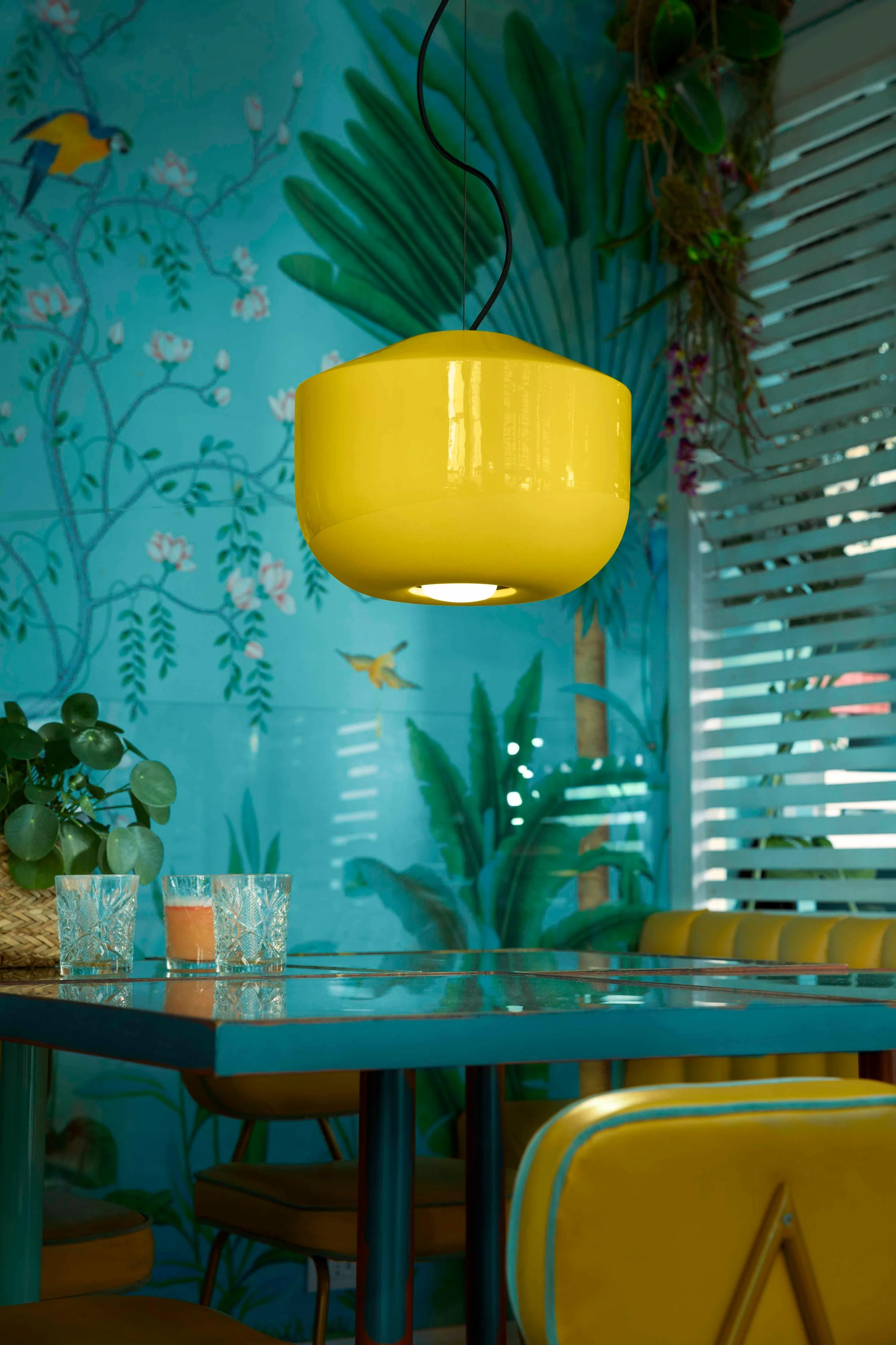 Lampa wisząca ceramiczna BELLOTA żółty - Image 2