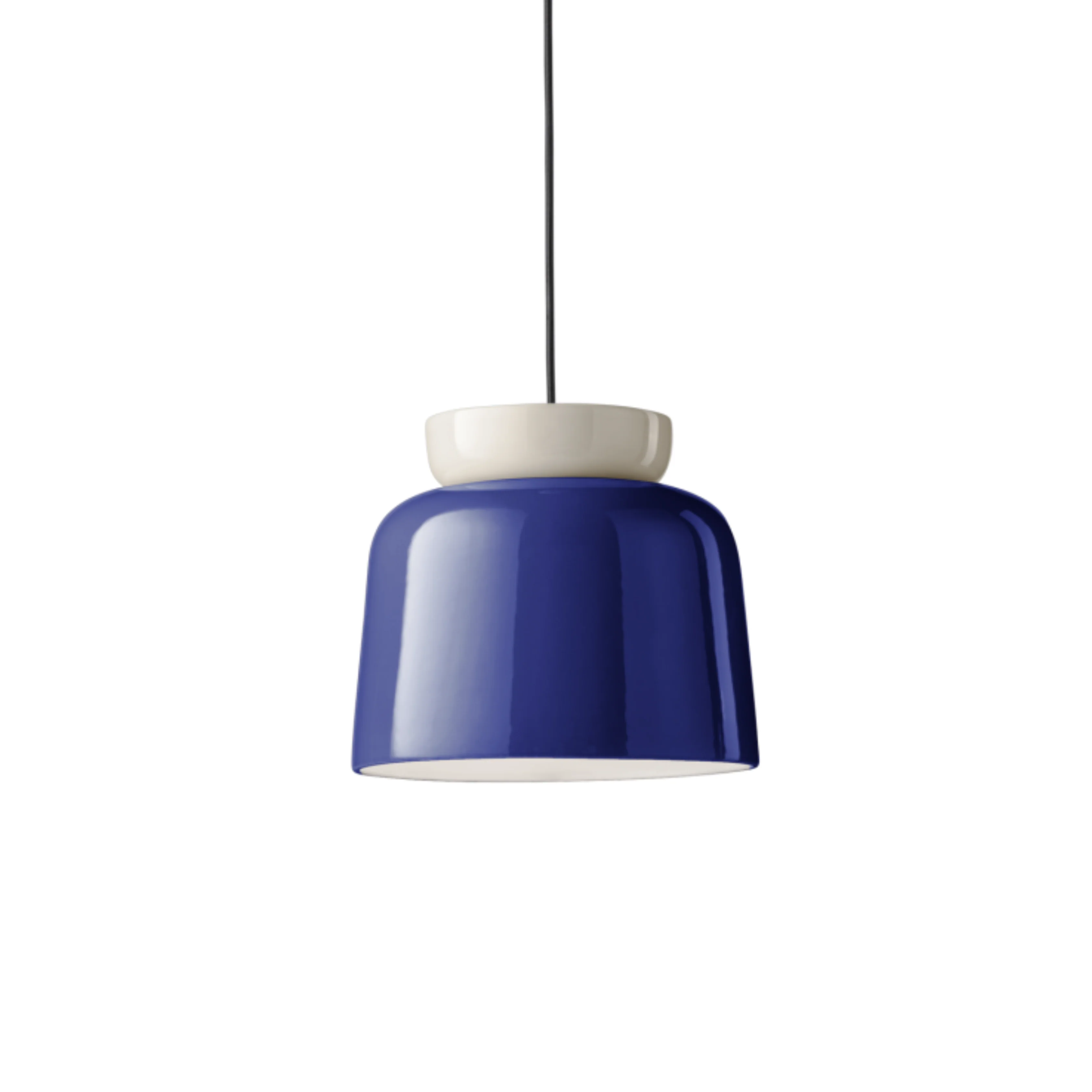 Lampa wisząca ceramiczna CORCOVADO granatowy z beżowym