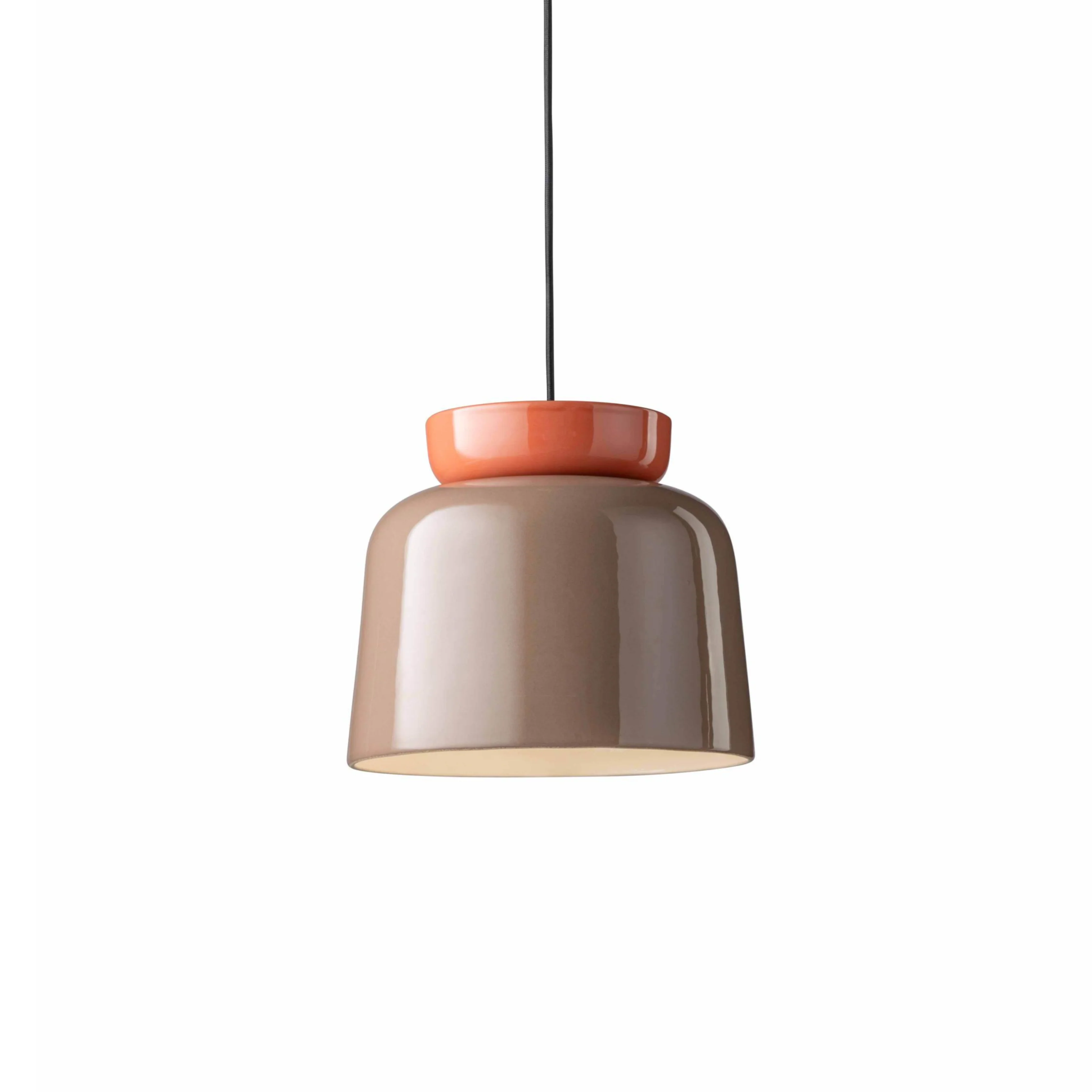 Lampa wisząca ceramiczna CORCOVADO mokka z pomarańczowym