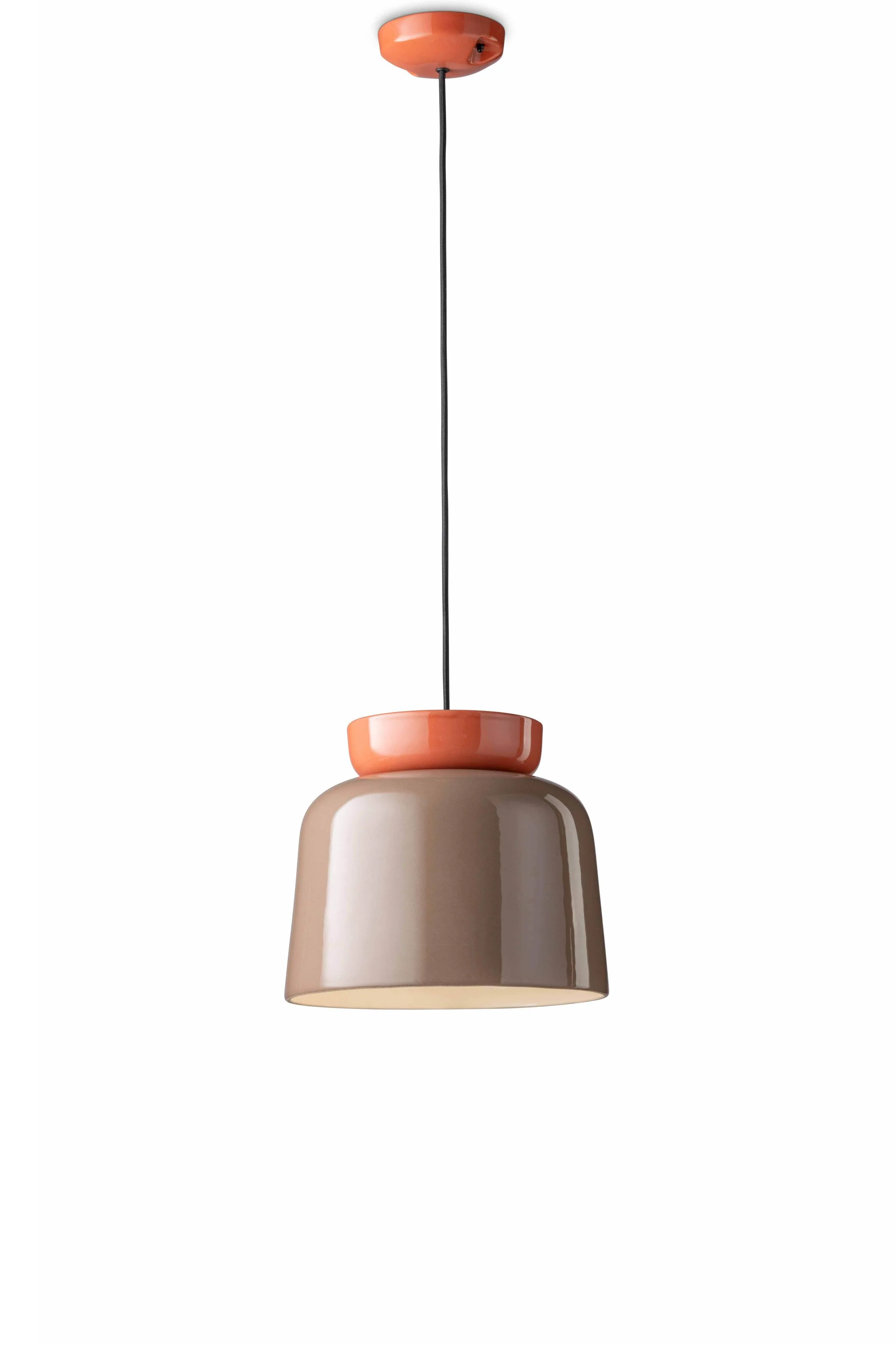 Lampa wisząca ceramiczna CORCOVADO mokka z pomarańczowym - Image 3