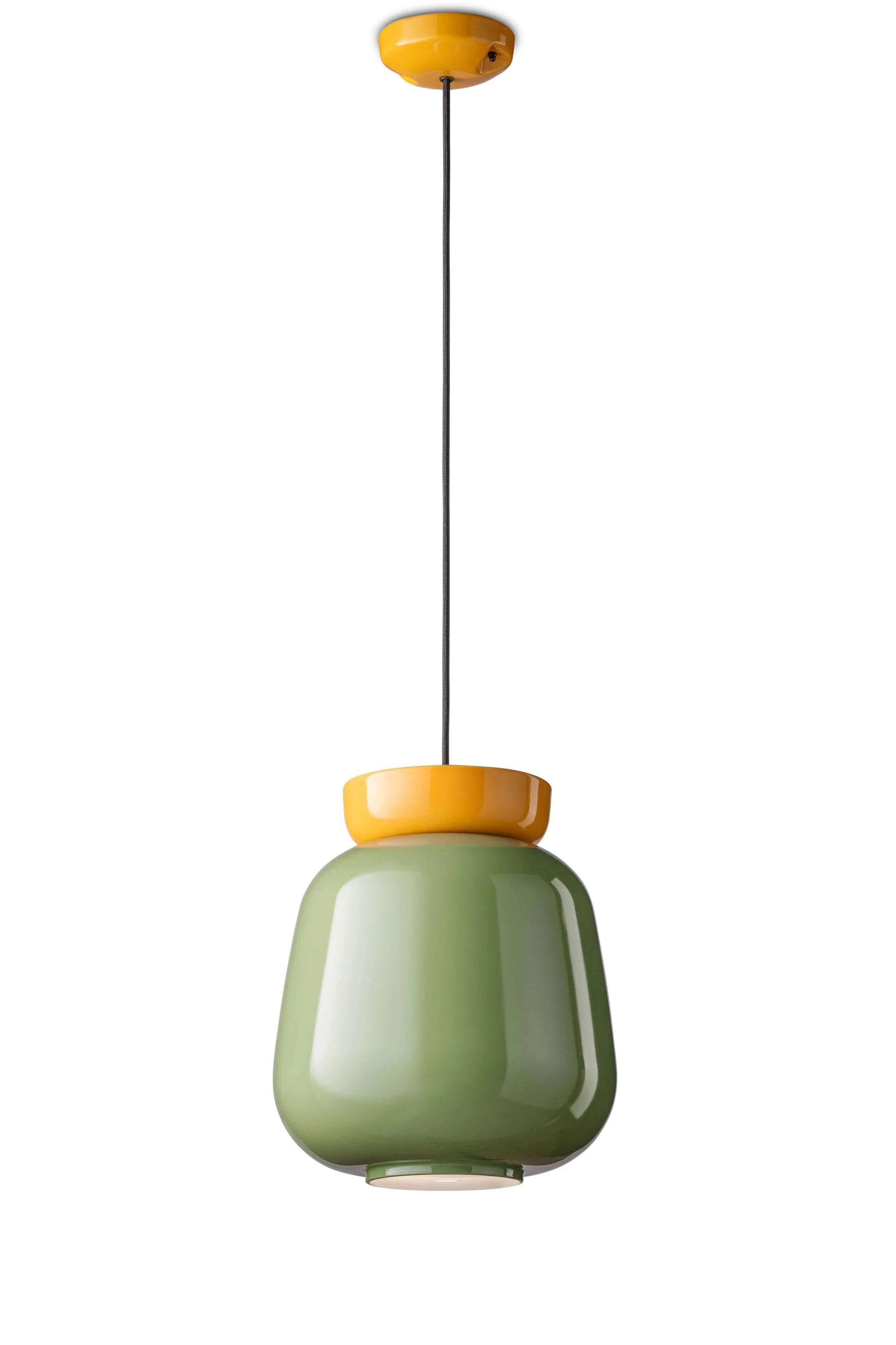 Lampa wisząca ceramiczna CORCOVADO szałwiowy z żółtym - Image 3