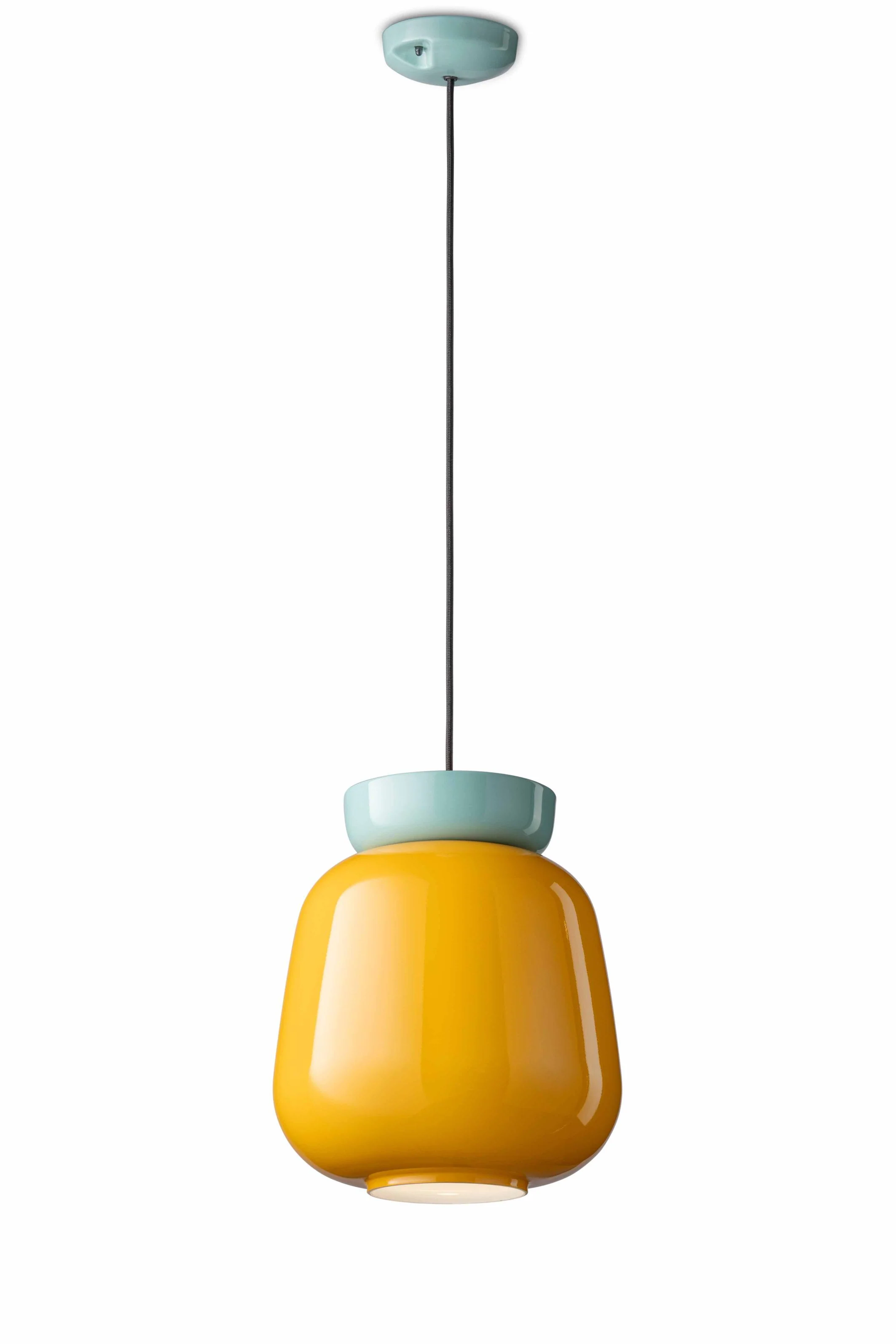 Lampa wisząca ceramiczna CORCOVADO żółty z błękitnym - Image 3
