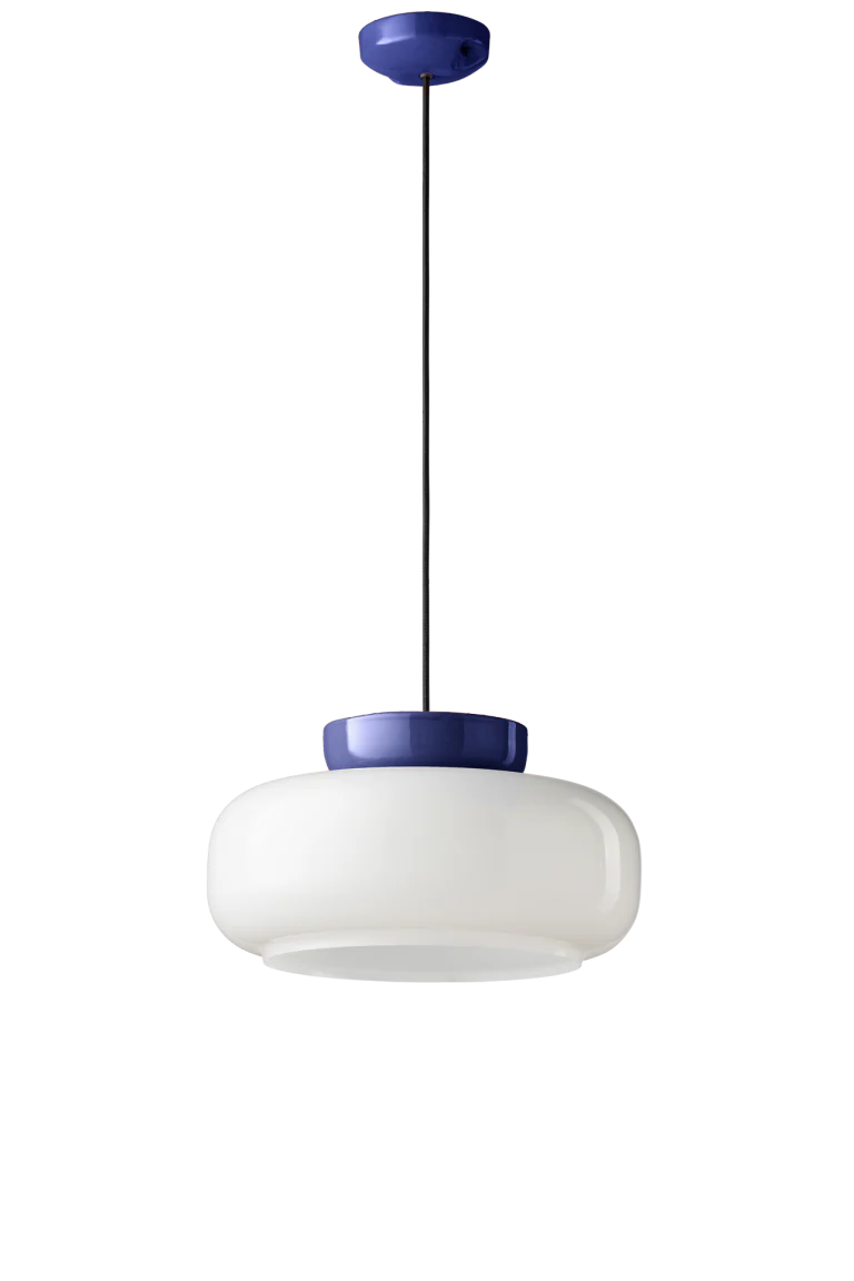 Lampa wisząca ceramiczna MARACANÀ mleczny z granatowym - Image 3
