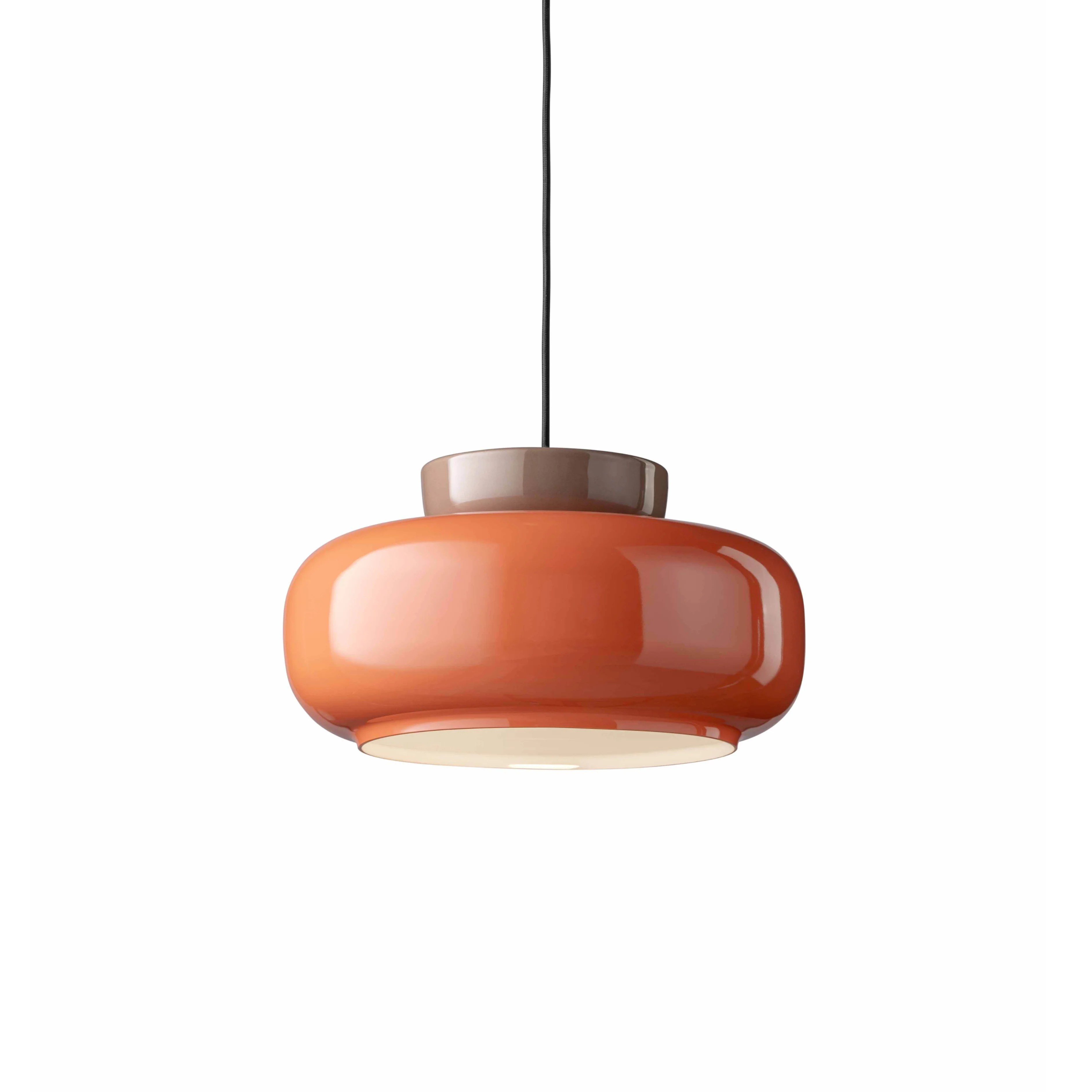 Lampa wisząca ceramiczna MARACANÀ pomarańczowy z mokka