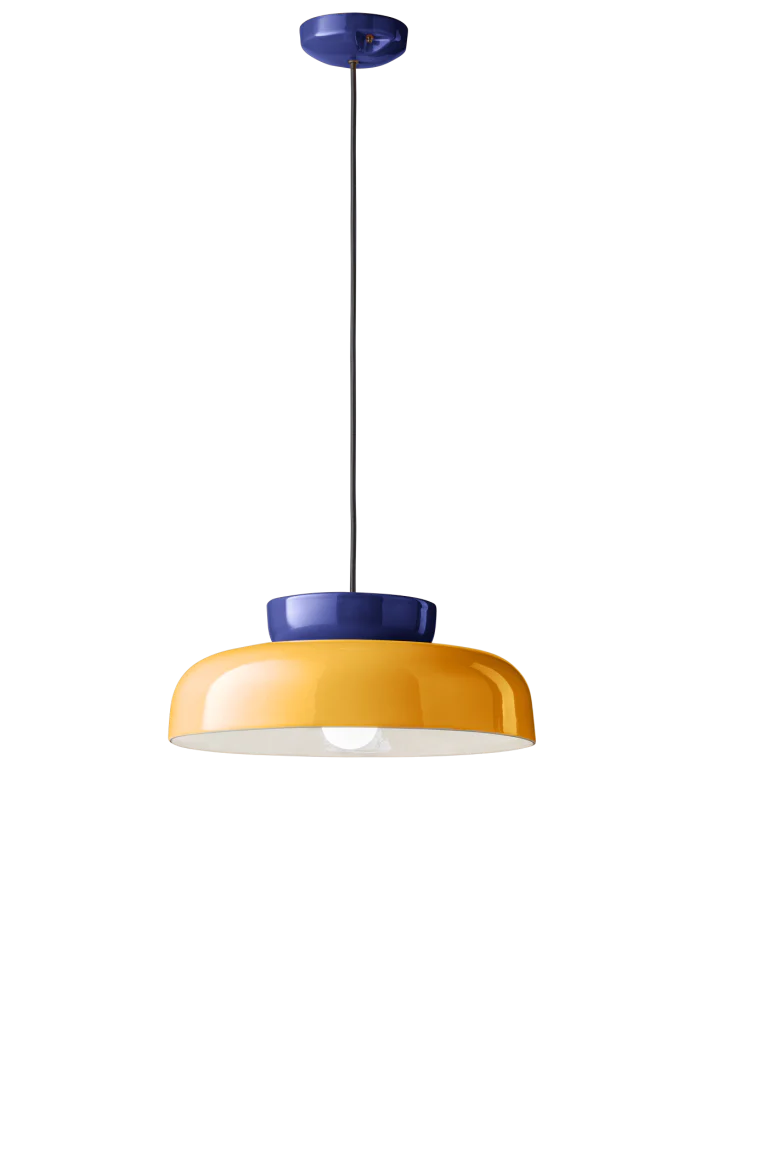 Lampa wisząca ceramiczna MARACANÀ żółty z granatowym - Image 3