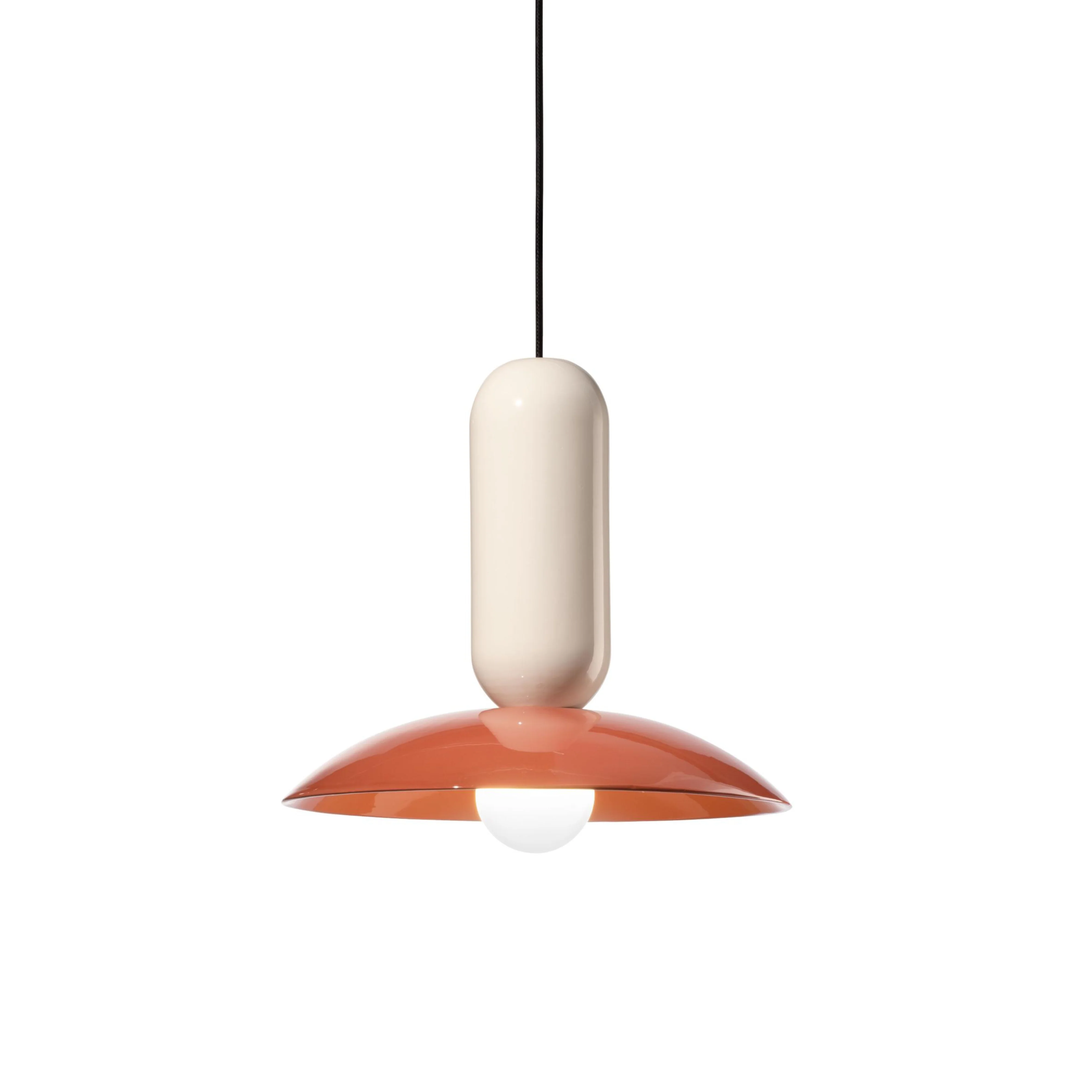 Lampa wisząca ceramiczna PAU kremowy z pomarańczowym