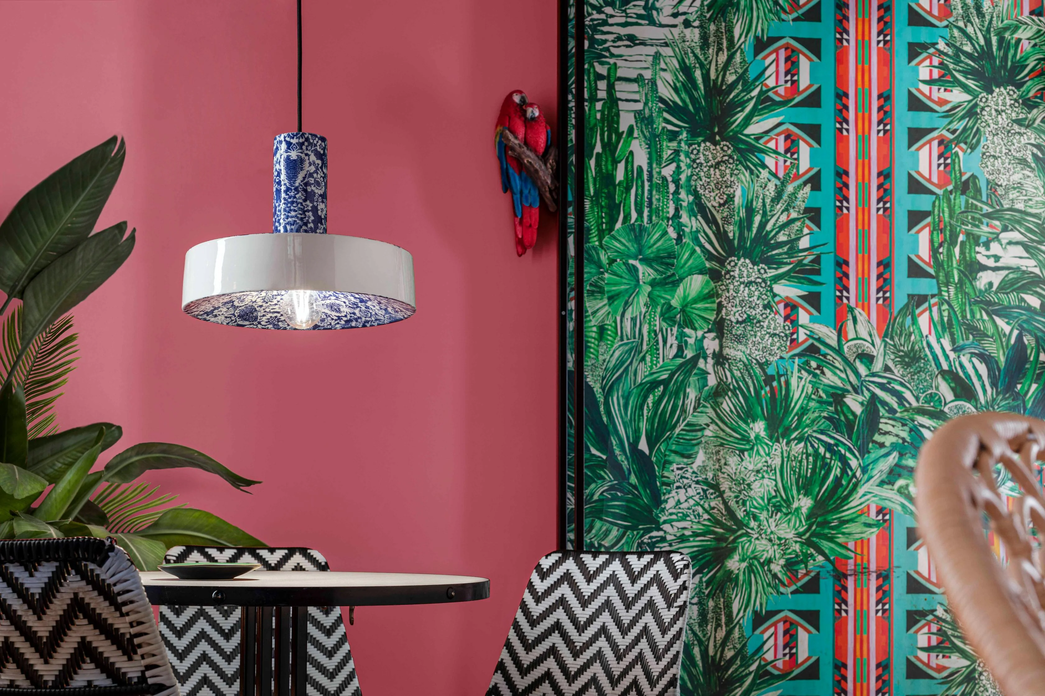 Lampa wisząca ceramiczna PI czerwone kwiaty - Image 2