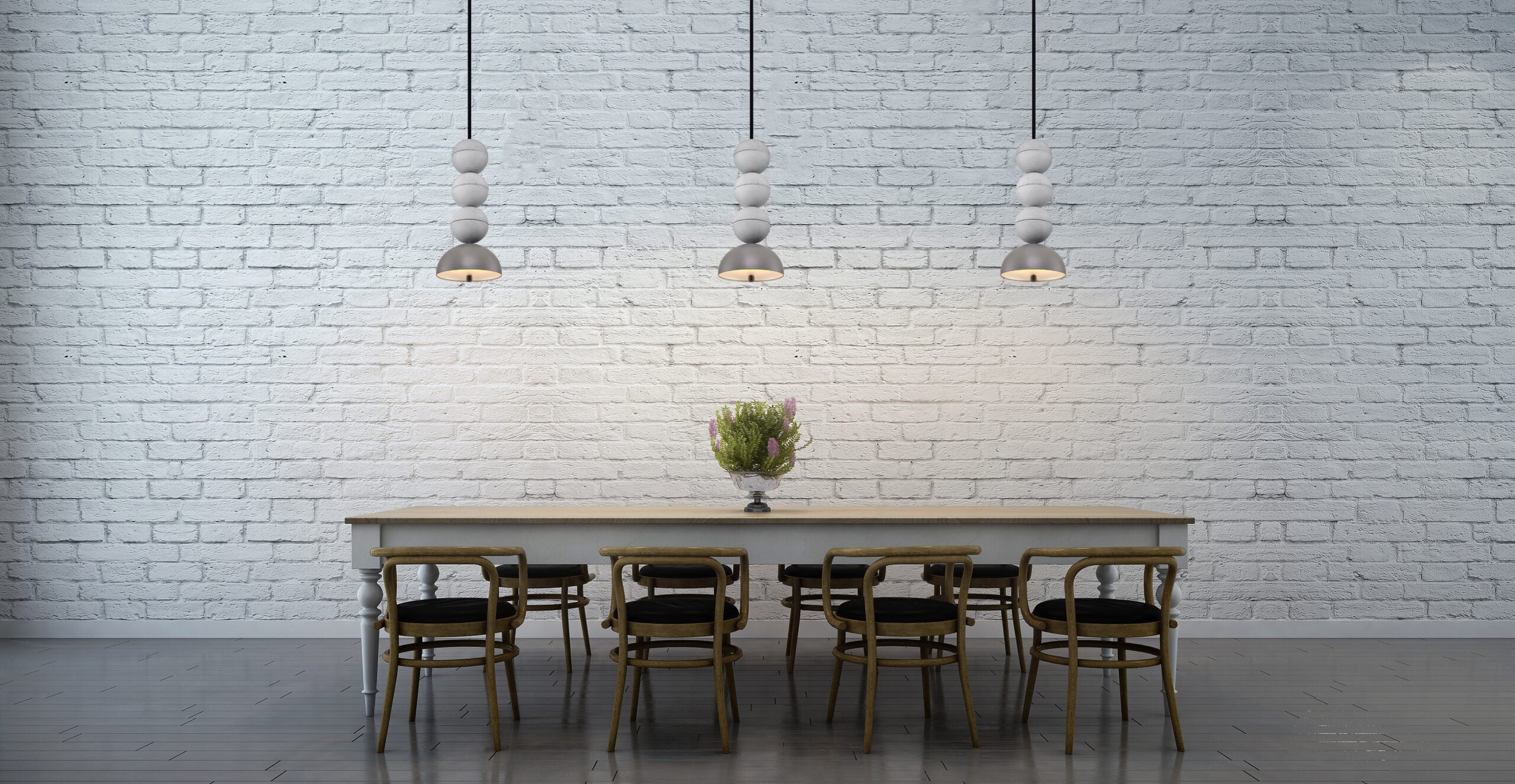 Lampa wisząca BOSFOR VELVET beton z aksamitem - Image 3