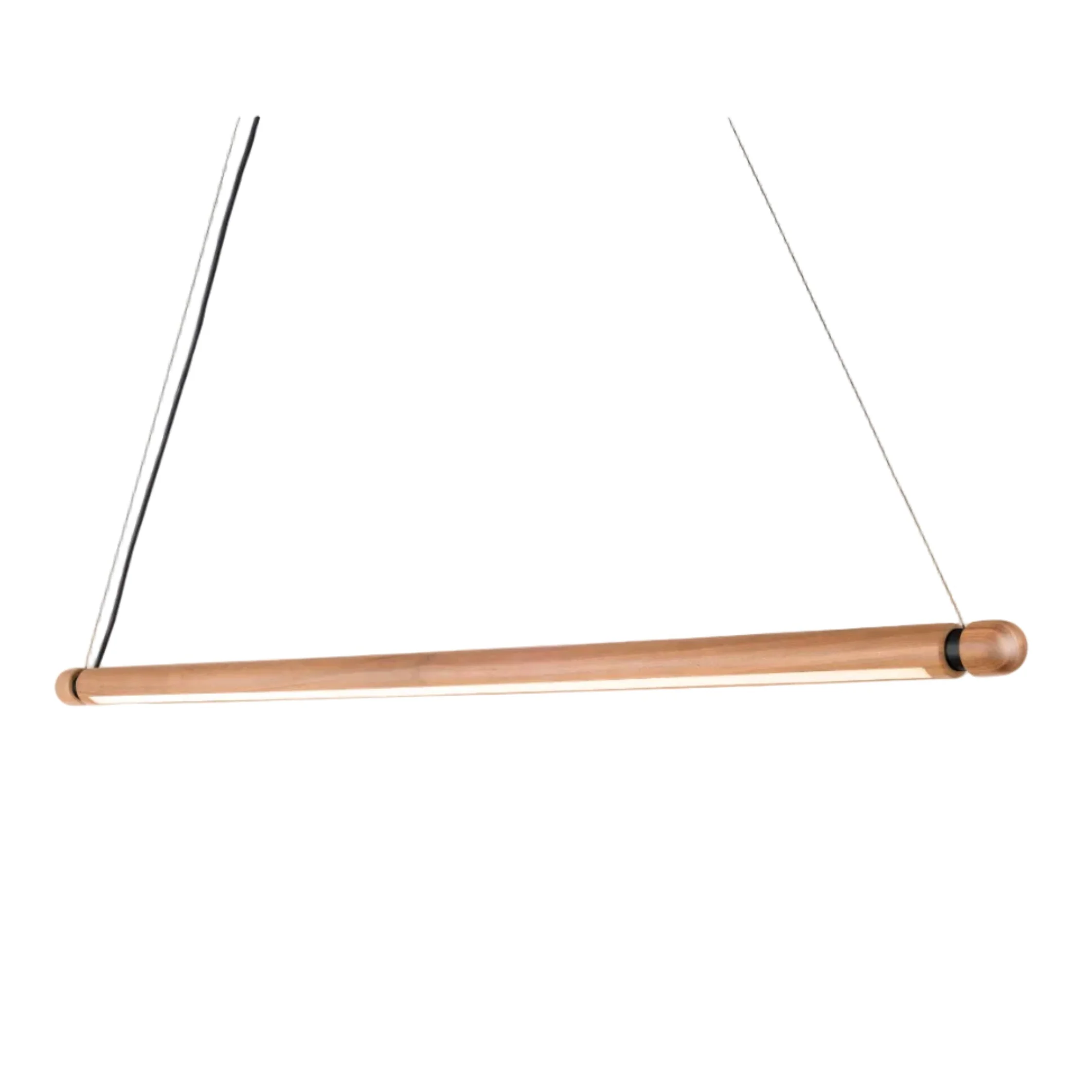 Lampa wisząca LINEA H drewno dębowe z grafitowym wykończeniem