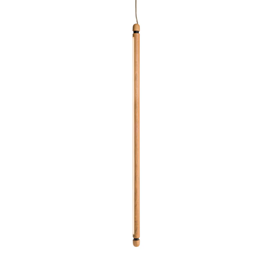 Lampa wisząca LINEA V drewno dębowe z grafitowym wykończeniem
