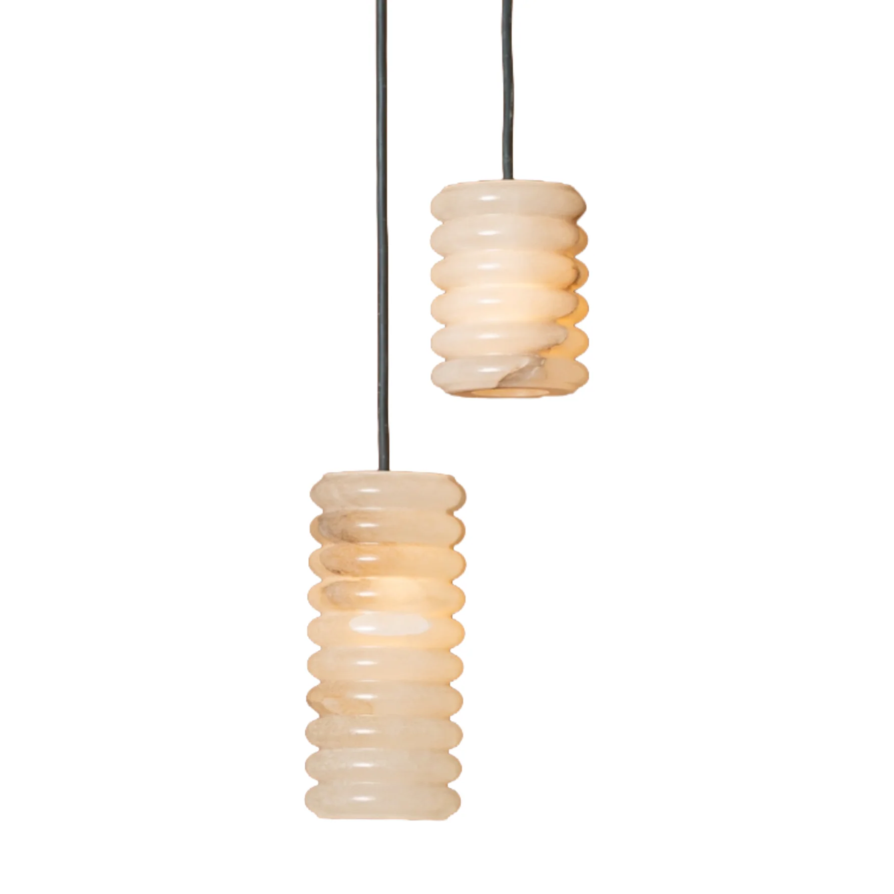 Lampa wisząca MANIKO FLUTA DOUBLE biały alabaster