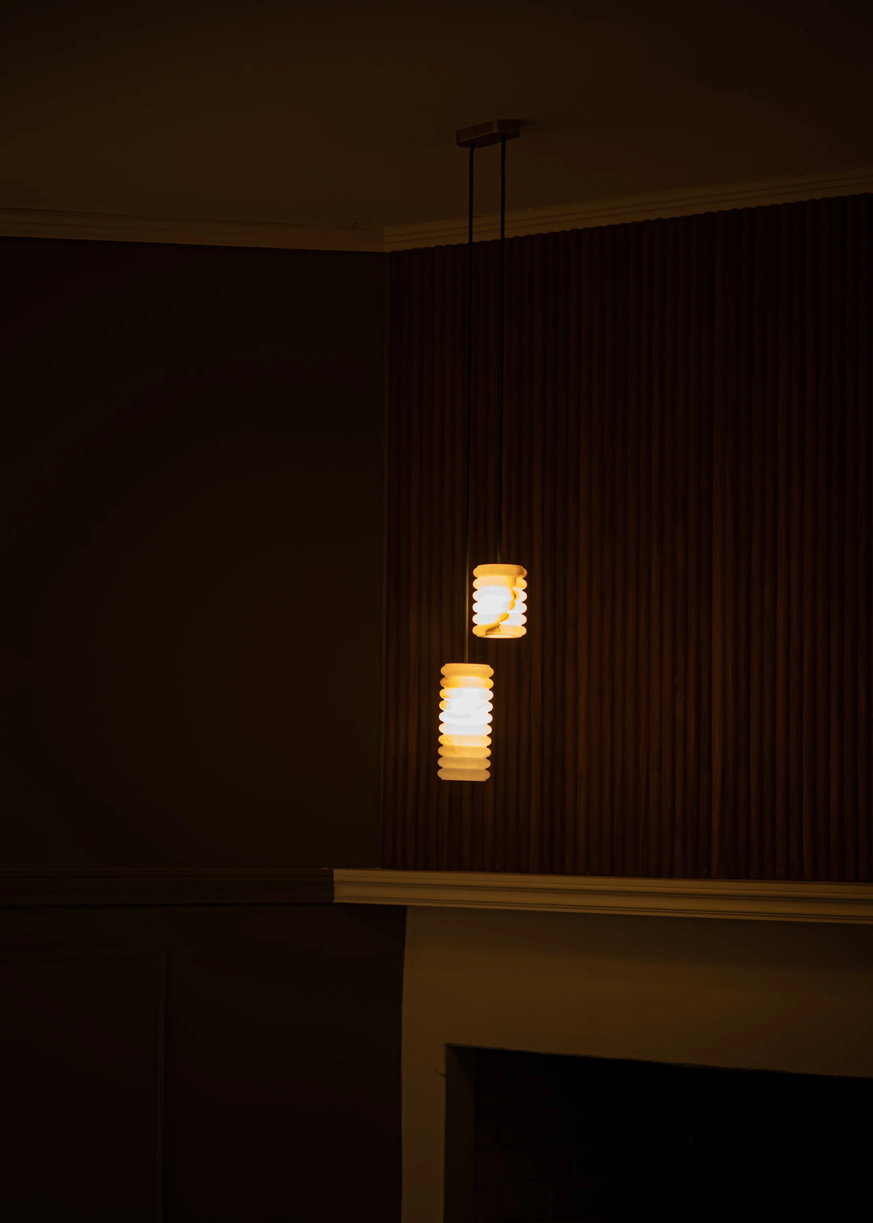 Lampa wisząca MANIKO FLUTA DOUBLE biały alabaster - Image 2