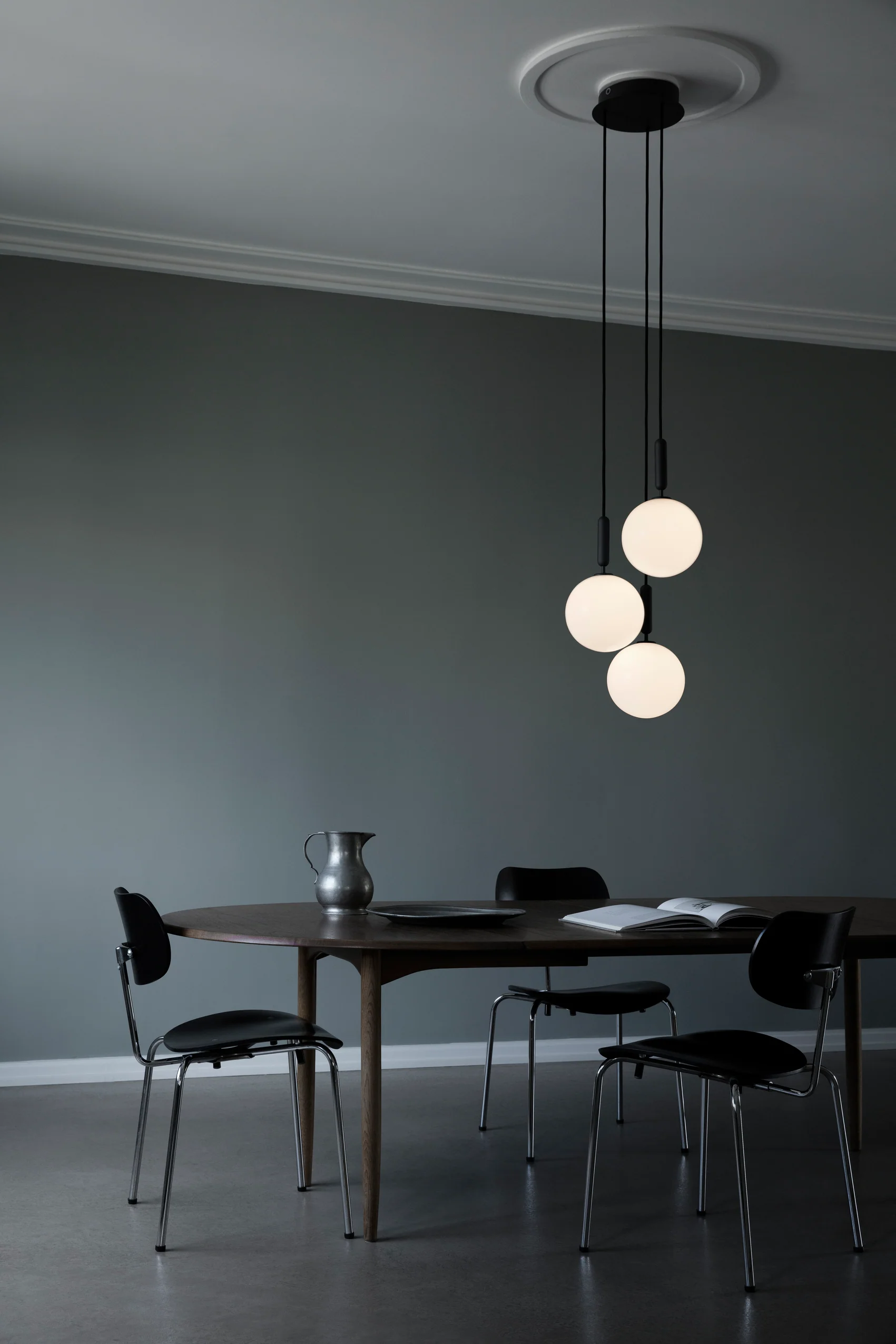 Lampa wisząca MIIRA 3 grafitowy z opalowym szkłem - Image 10