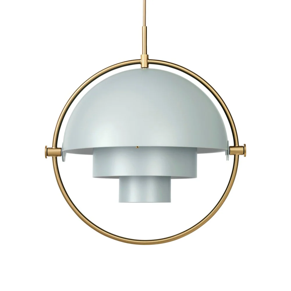 Lampa wisząca MULTI-LITE szaroniebieski z mosiężnym