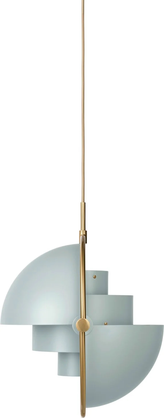 Lampa wisząca MULTI-LITE szaroniebieski z mosiężnym - Image 4