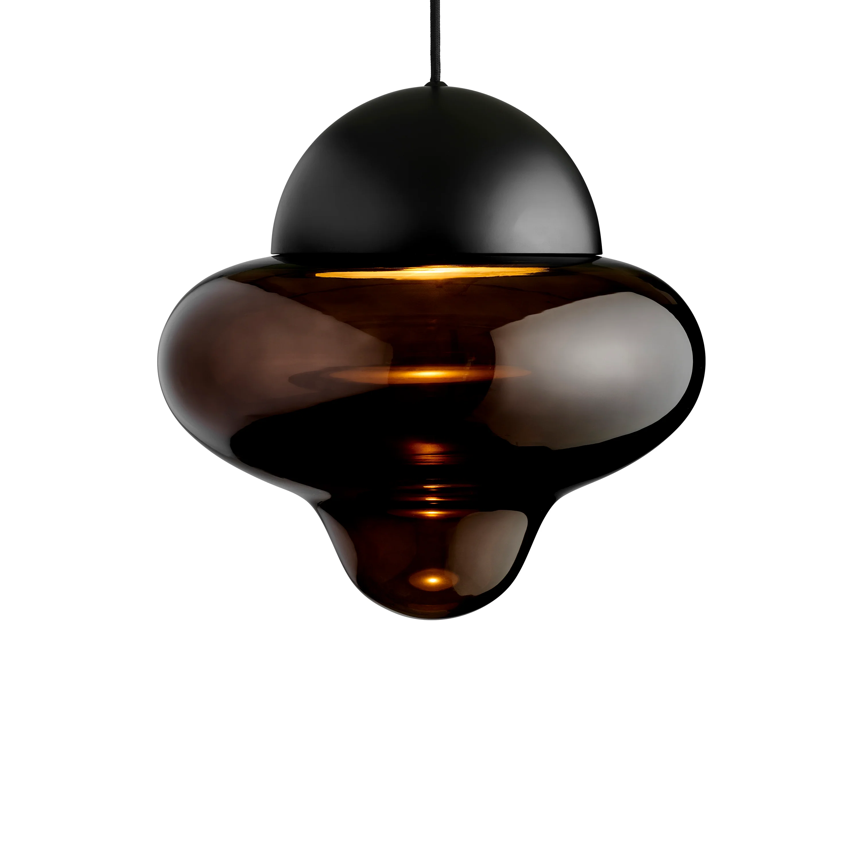 Lampa wisząca NUTTY szkło brązowe z czarnym wykończeniem - Image 3