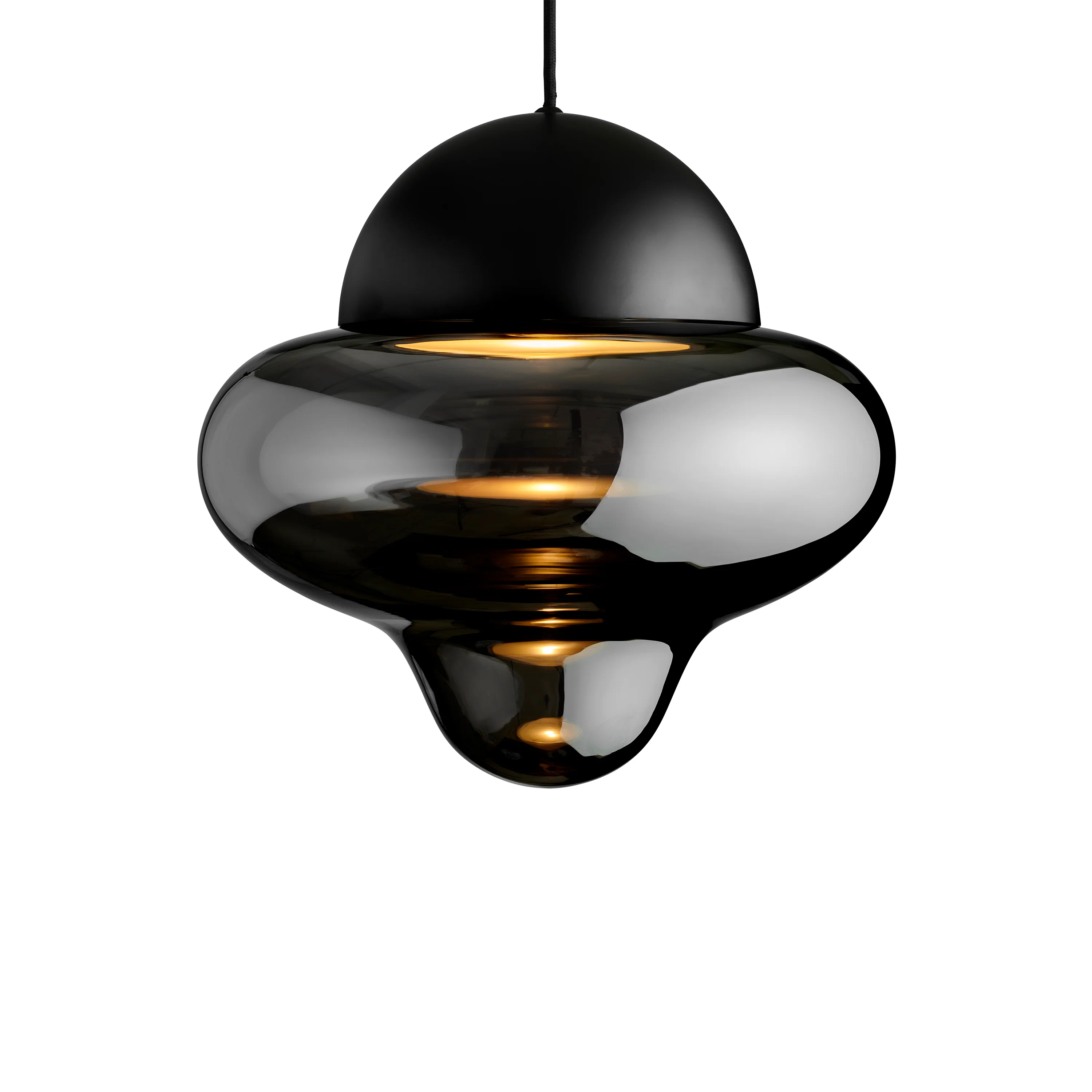 Lampa wisząca NUTTY szkło dymione z czarnym wykończeniem - Image 3