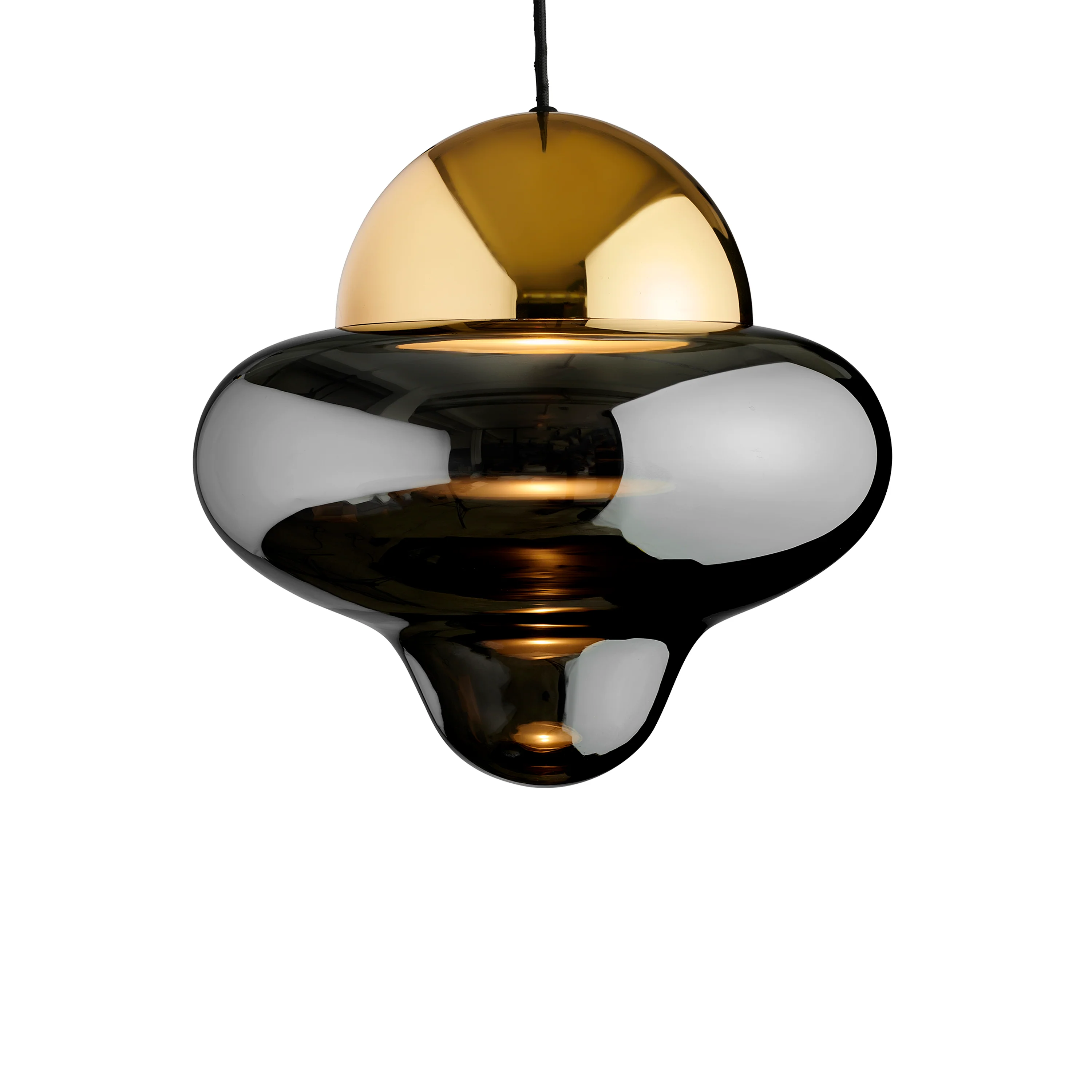 Lampa wisząca NUTTY szkło dymione ze złotym wykończeniem - Image 3