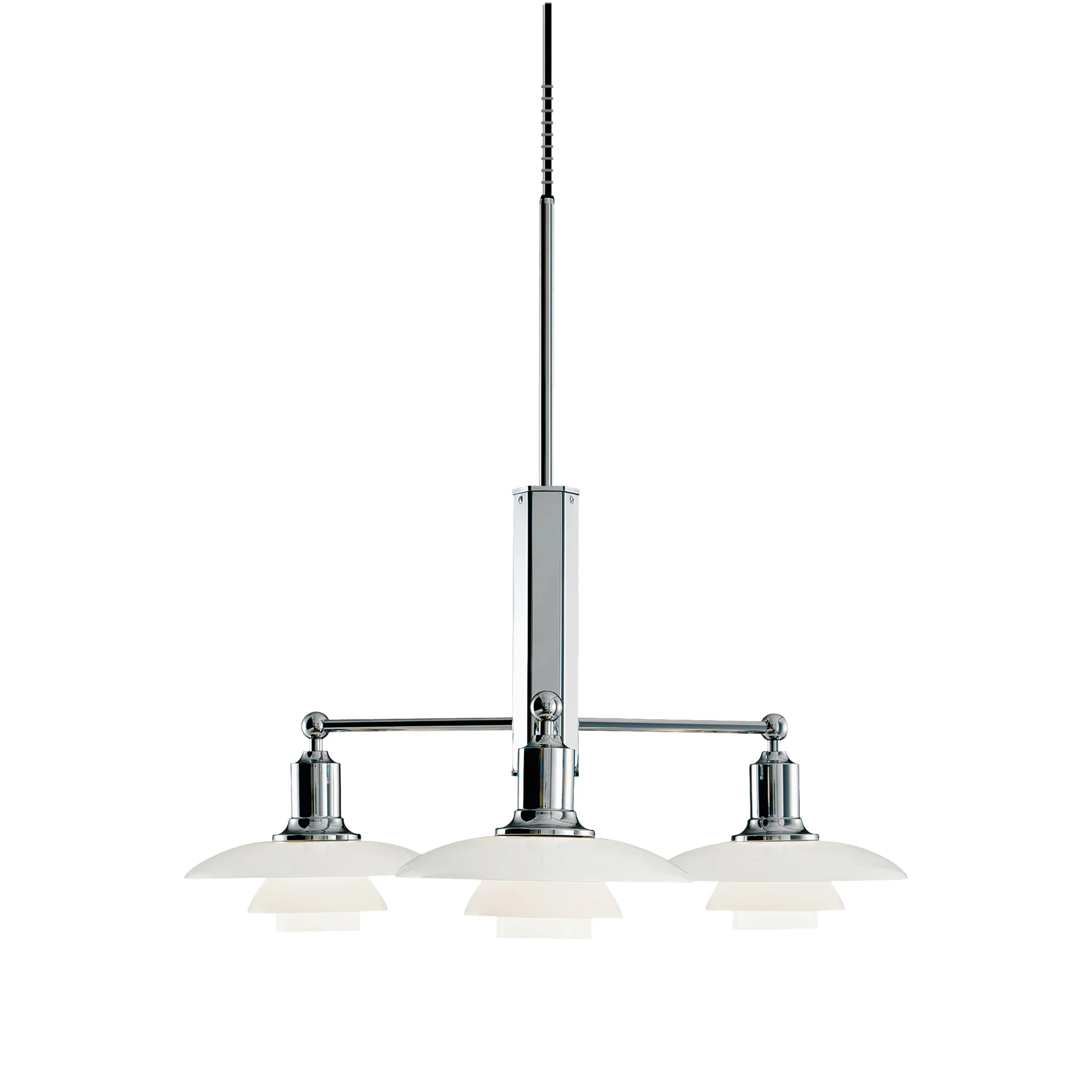 Lampa wisząca PH 2/1 STEM FITTING biały z chromowanym wykończeniem