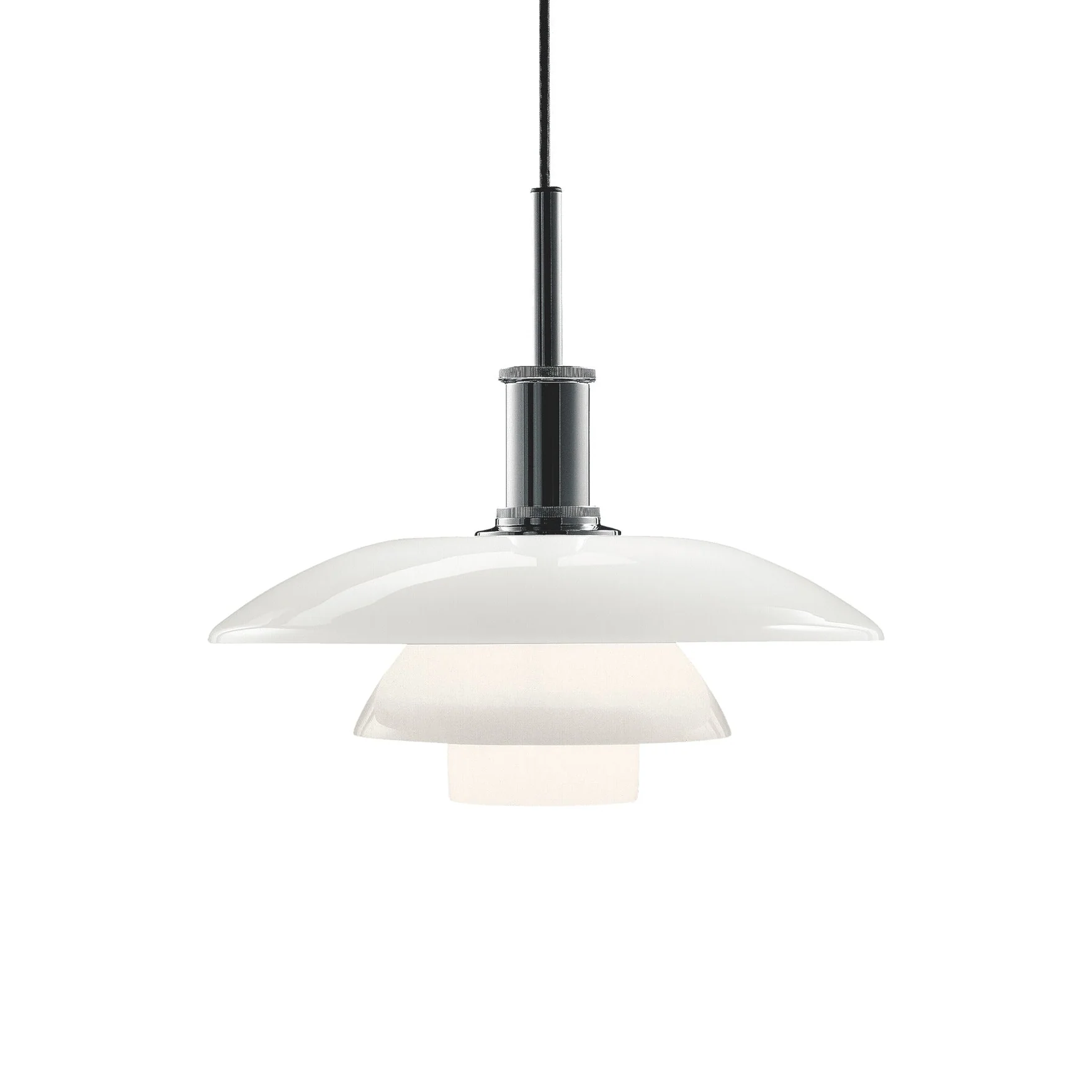 Lampa wisząca PH 4½-4 biały z chromowanym wykończeniem