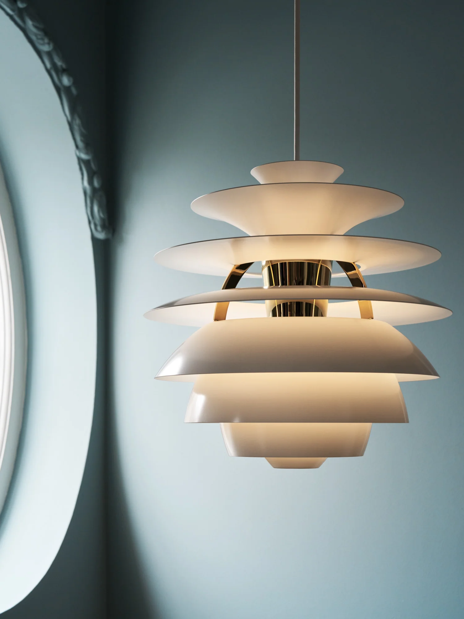 Lampa wisząca PH SNOWBALL kremowy z mosiężnym wykończeniem - Image 7
