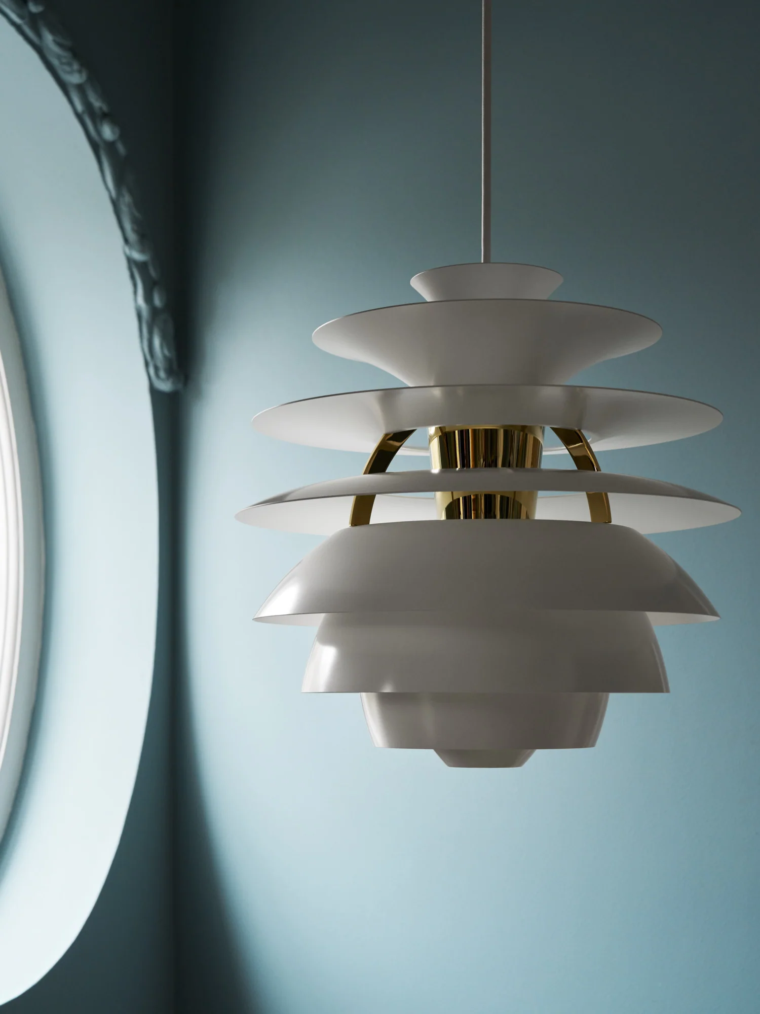 Lampa wisząca PH SNOWBALL kremowy z mosiężnym wykończeniem - Image 8