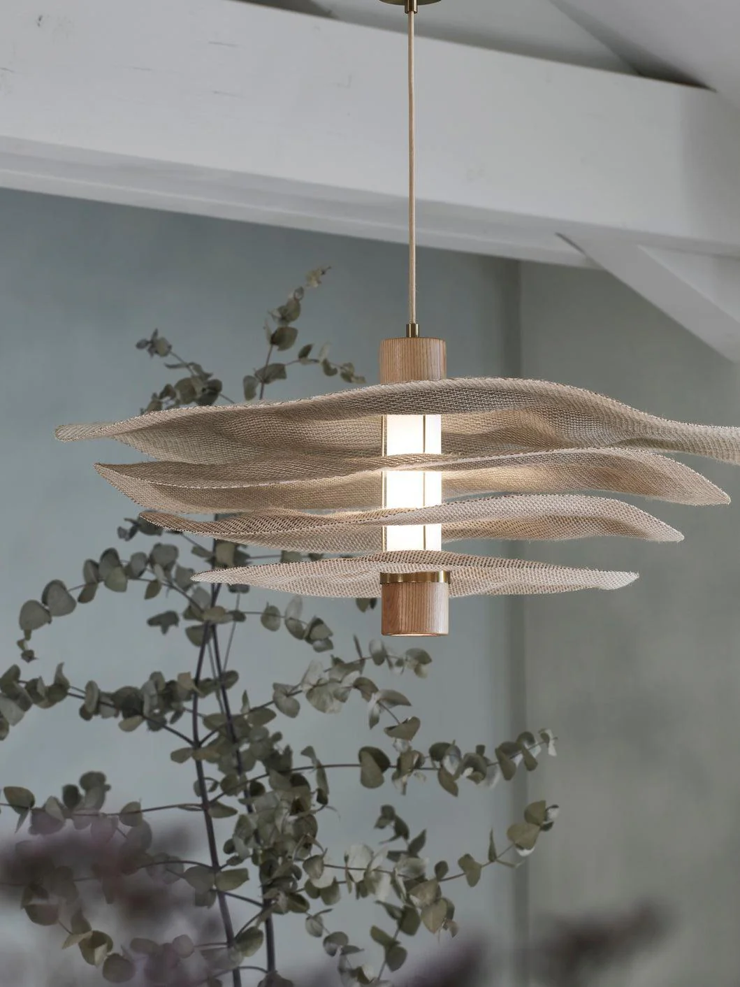 Lampa wisząca RIVAGE 2L beżowy len - Image 4