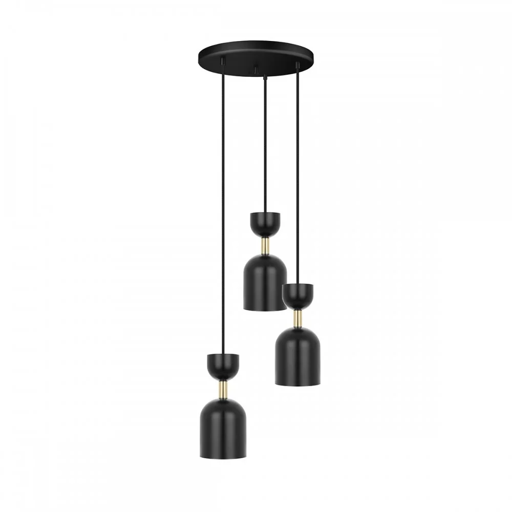 Lampa wisząca SUPURU 3P czarny z mosiężnym - Image 3