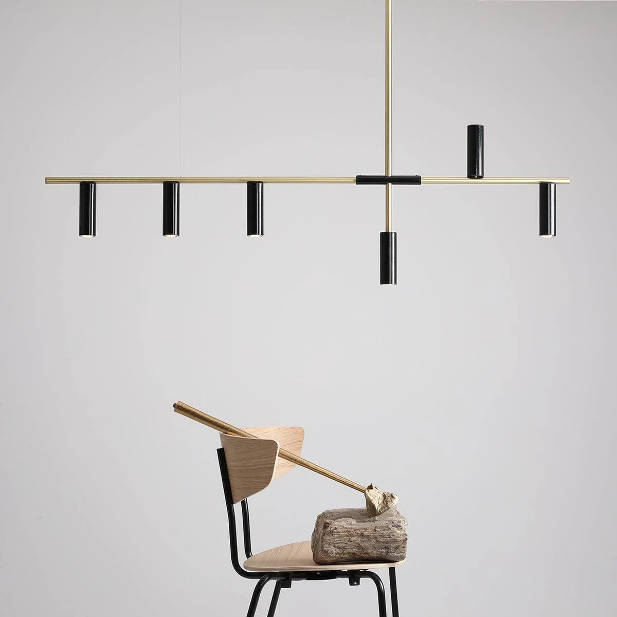 Lampa wisząca TREVO czarny z mosiężnym wykończeniem - Image 2