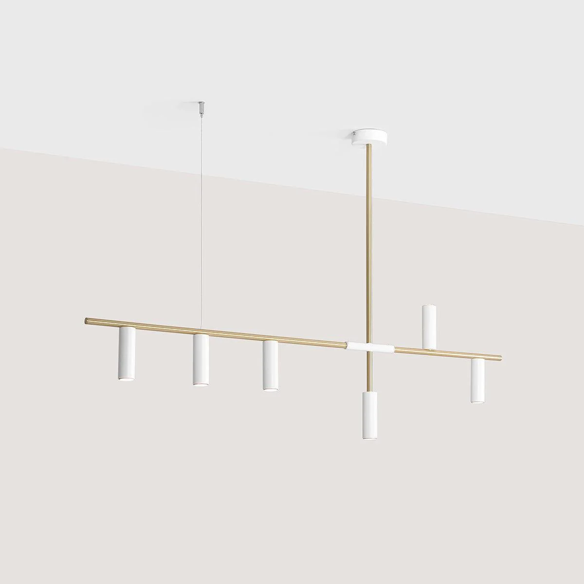 Lampa wisząca TREVO biały z mosiężnym wykończeniem - Image 4