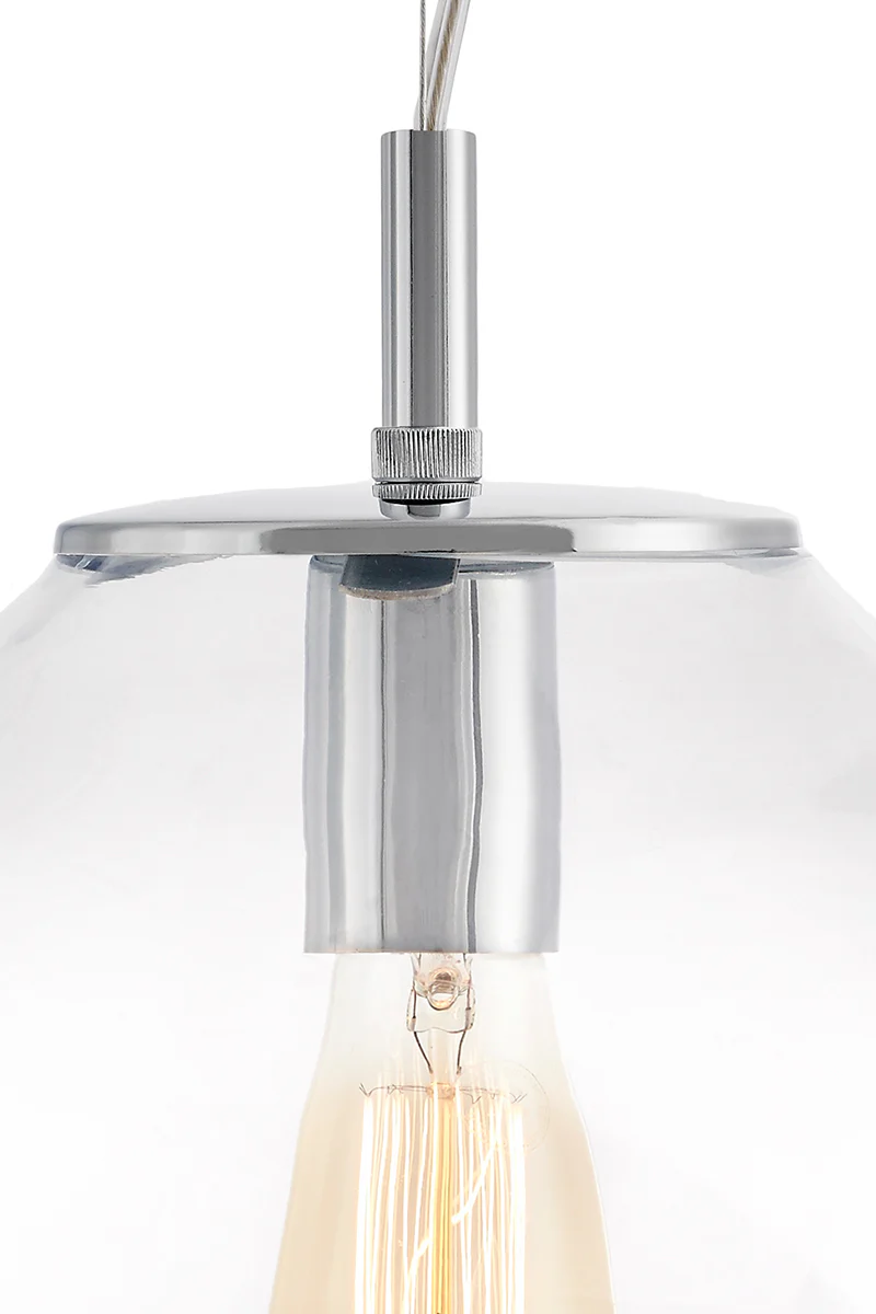 Lampa wisząca trzypunktowa AVIA 3 transparentny ze srebrnym wykończeniem - Image 8