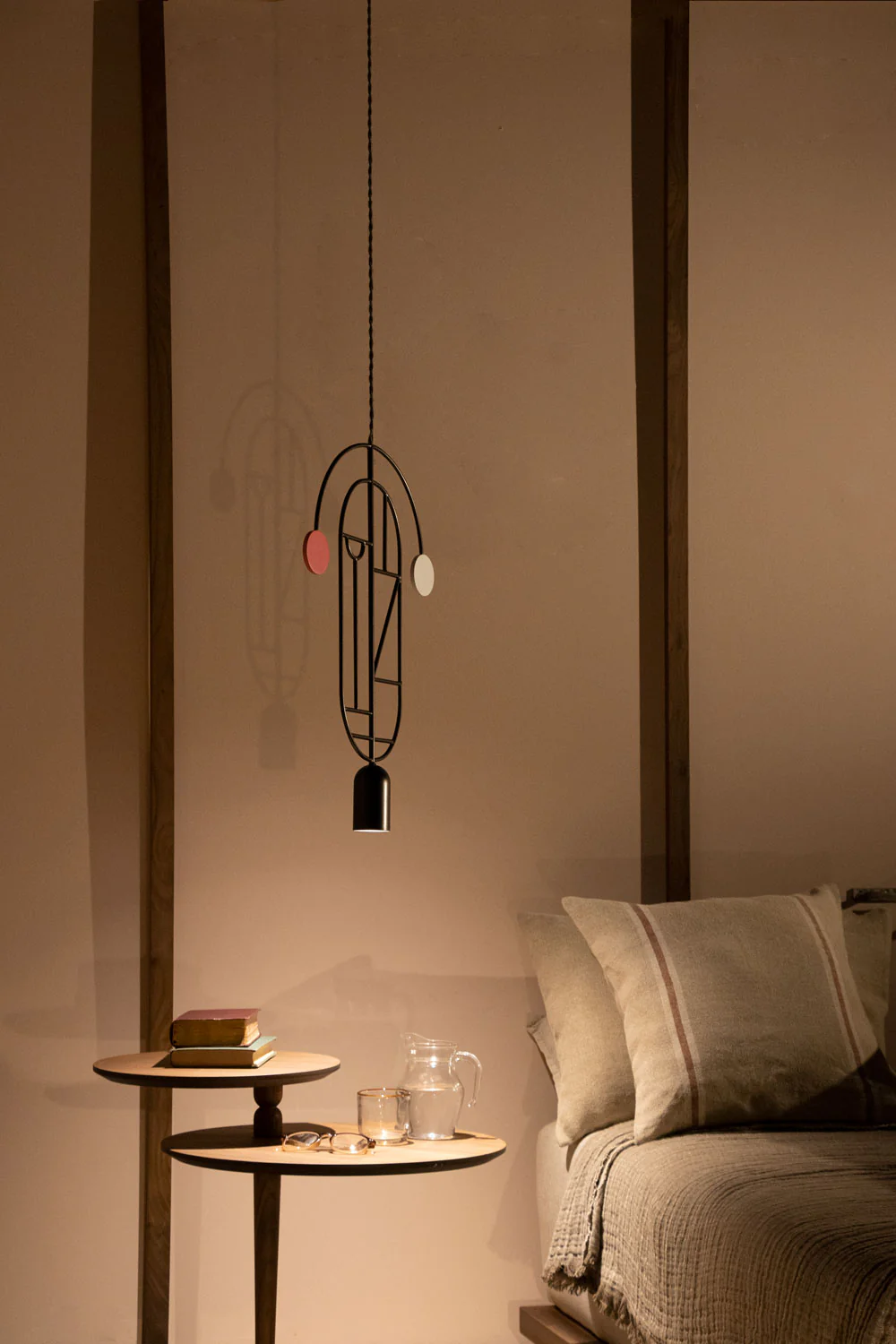Lampa wisząca WOODEN DOTS WD07 grafitowy z czerwonym i białym - Image 2
