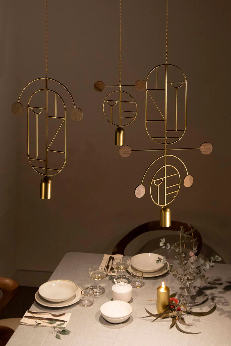 Lampa wisząca WOODEN DOTS WD08 grafitowy z drewnem orzechowym - Image 2