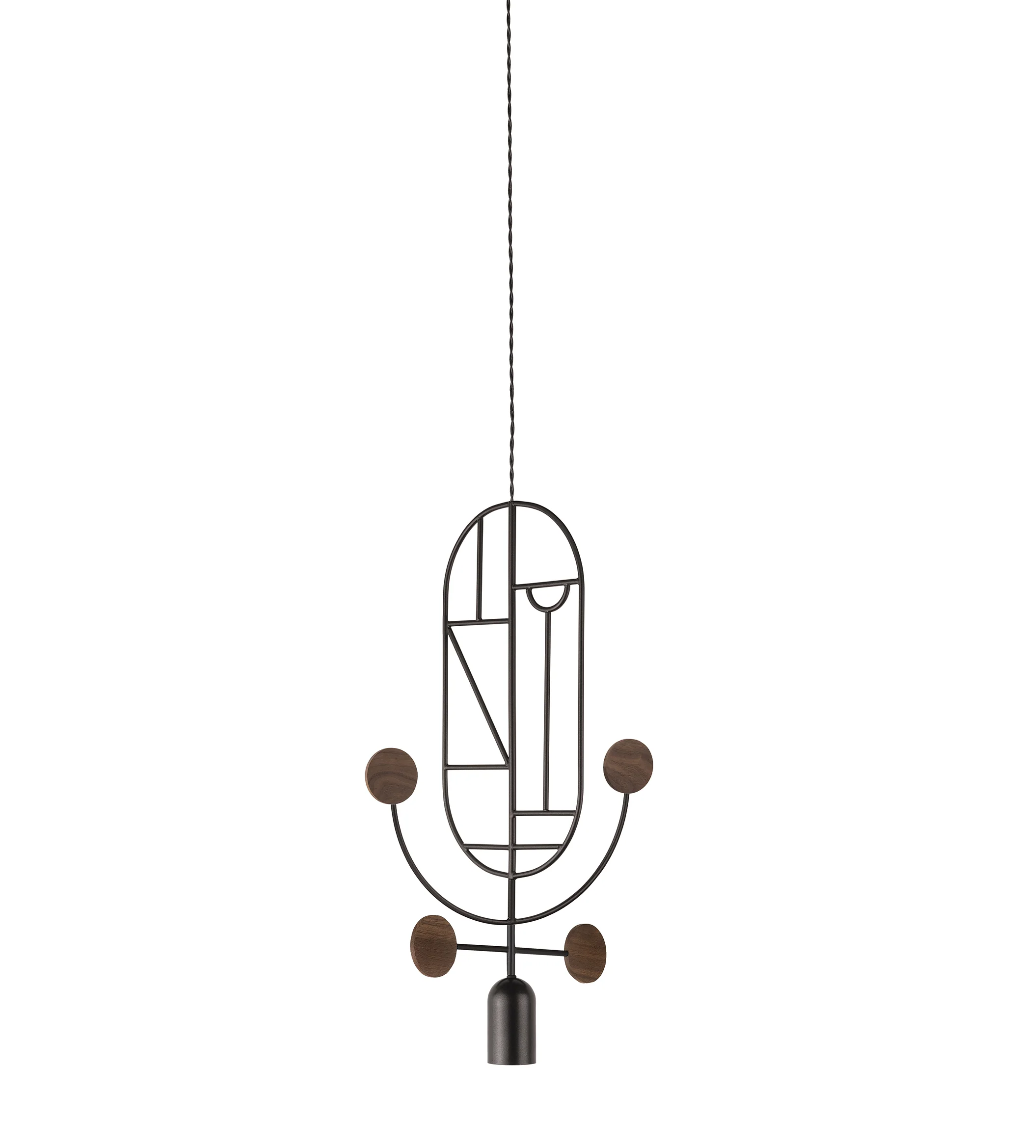 Lampa wisząca WOODEN DOTS WDS05 grafitowy z drewnem orzechowym - Image 3