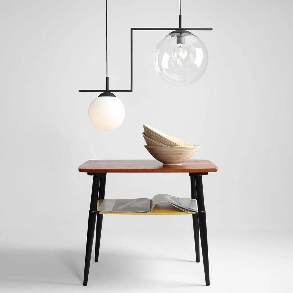 Lampa wisząca ZAC DUO czarny z białym i przezroczystym kloszem - Image 2