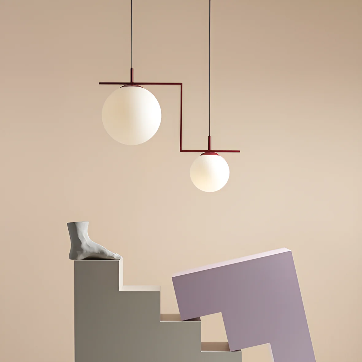Lampa wisząca ZAC DUO bordowy - Image 6