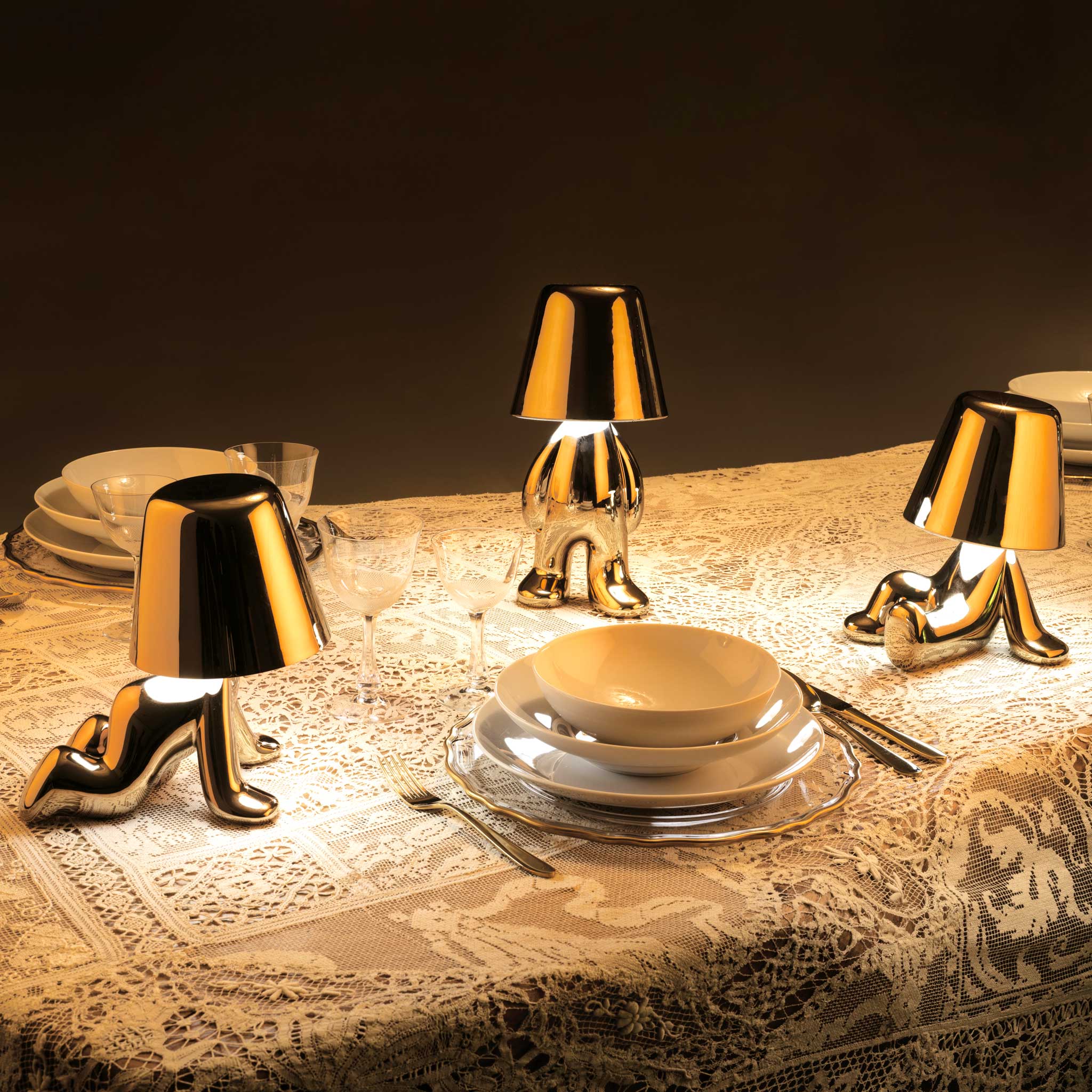Lampka GOLDEN BROTHERS - BOB złoty - Image 4