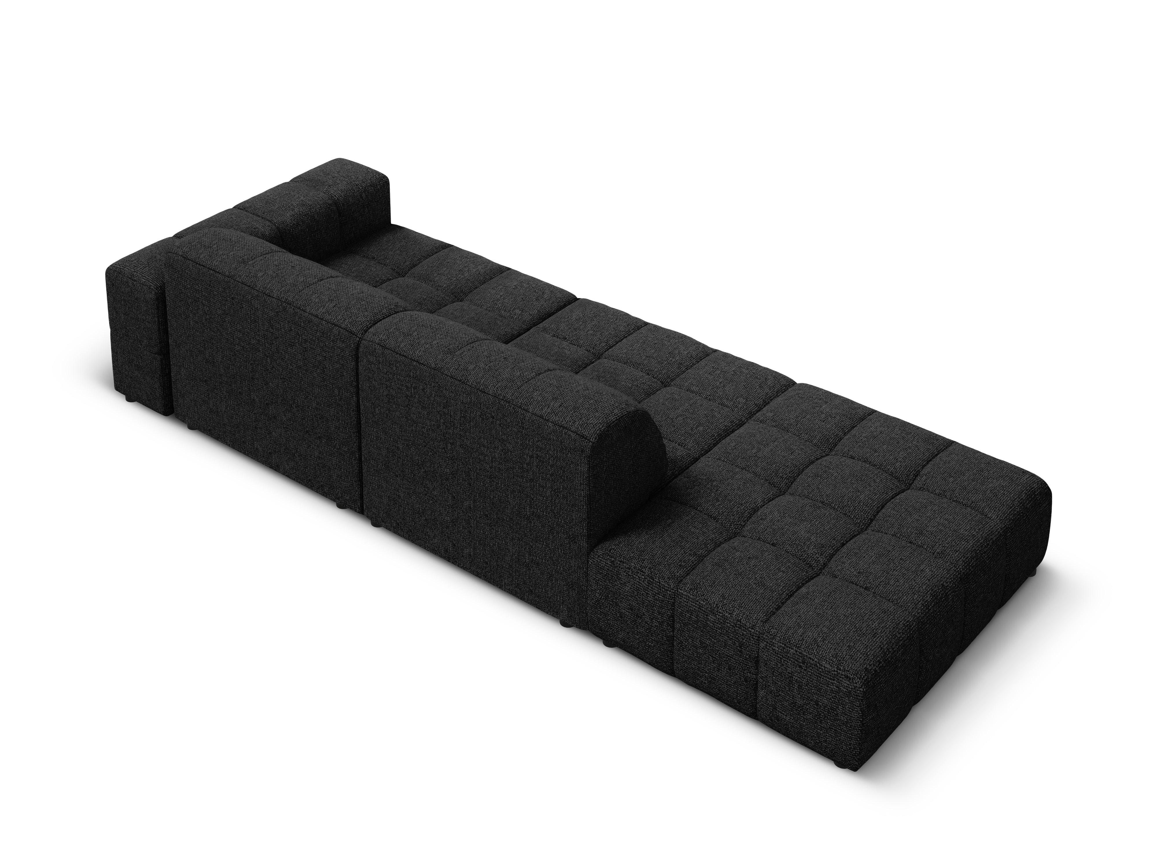 Sofa lewostronna 3-osobowa CHICAGO czarny szenil - Image 11