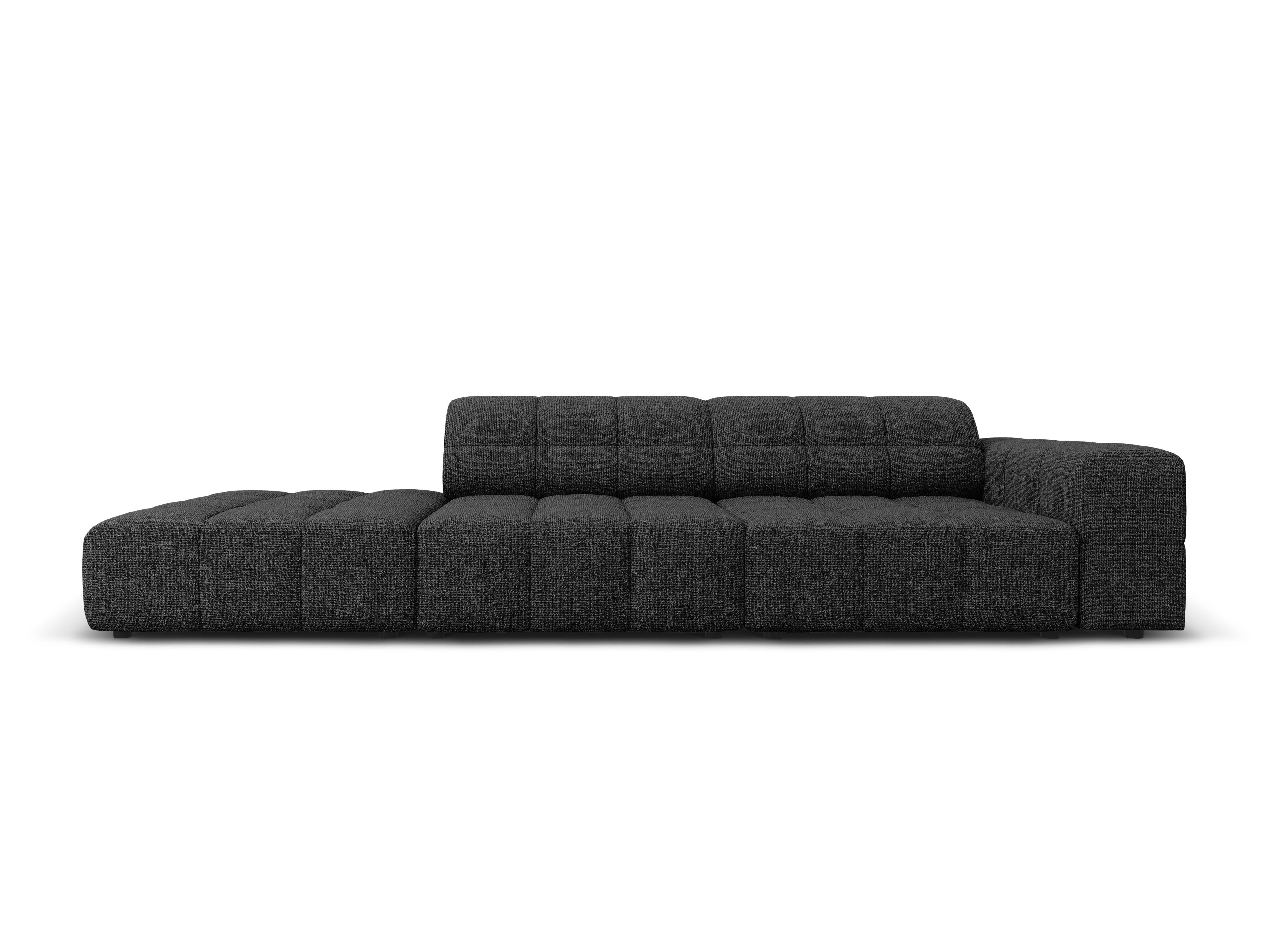 Sofa lewostronna 3-osobowa CHICAGO czarny szenil - Image 3