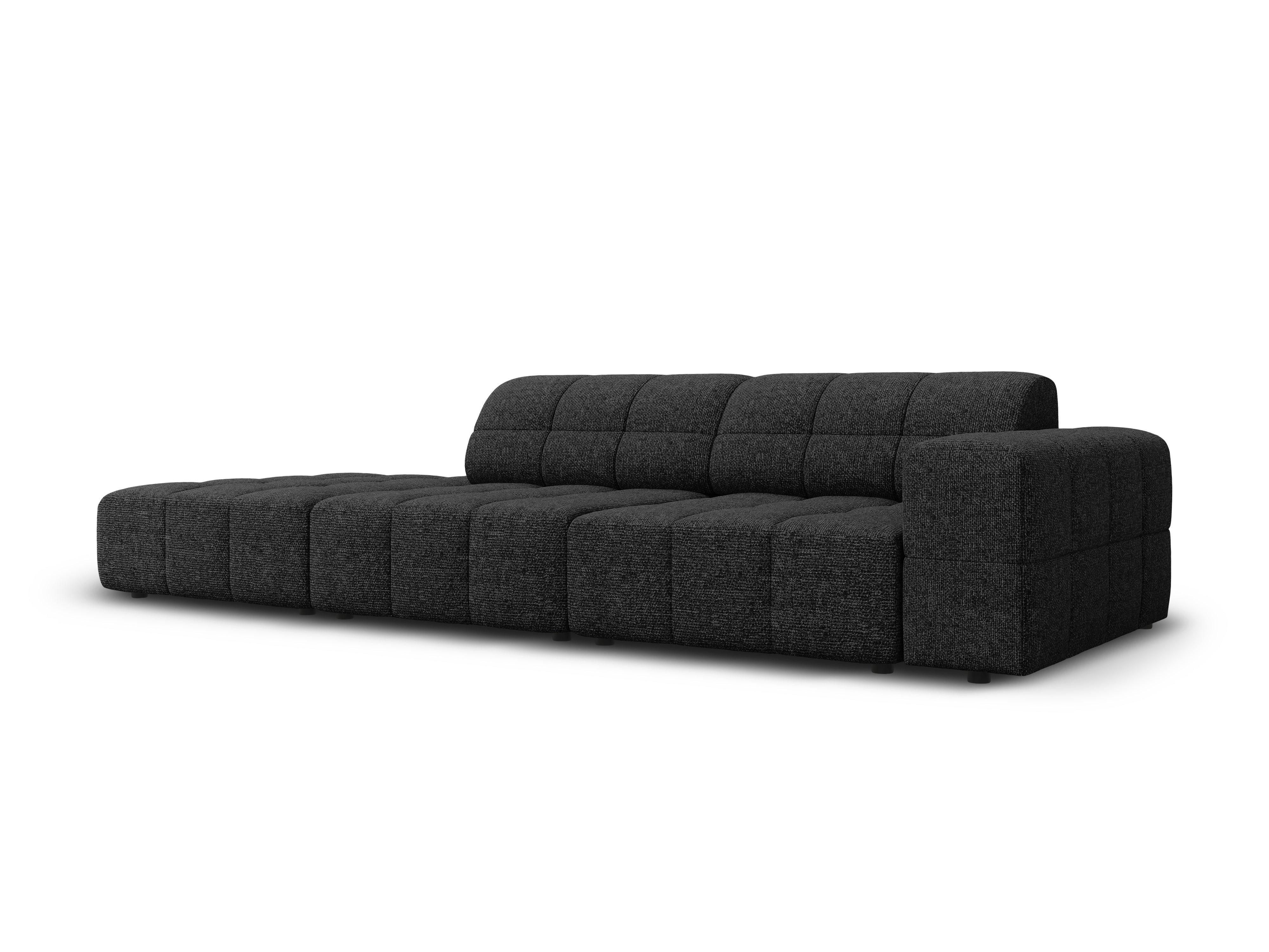 Sofa lewostronna 3-osobowa CHICAGO czarny szenil - Image 4