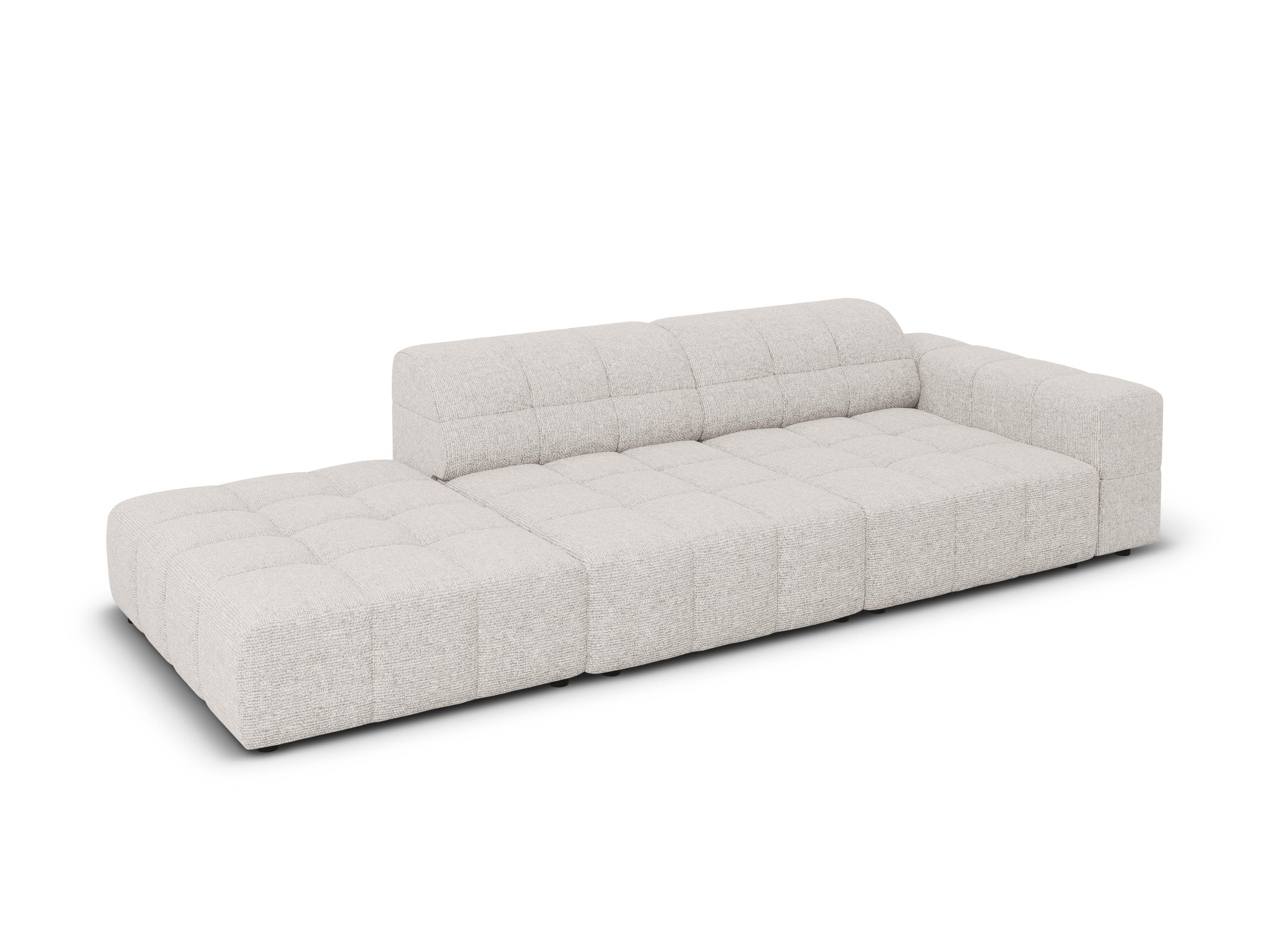 Sofa lewostronna 3-osobowa CHICAGO jasnoszary szenil