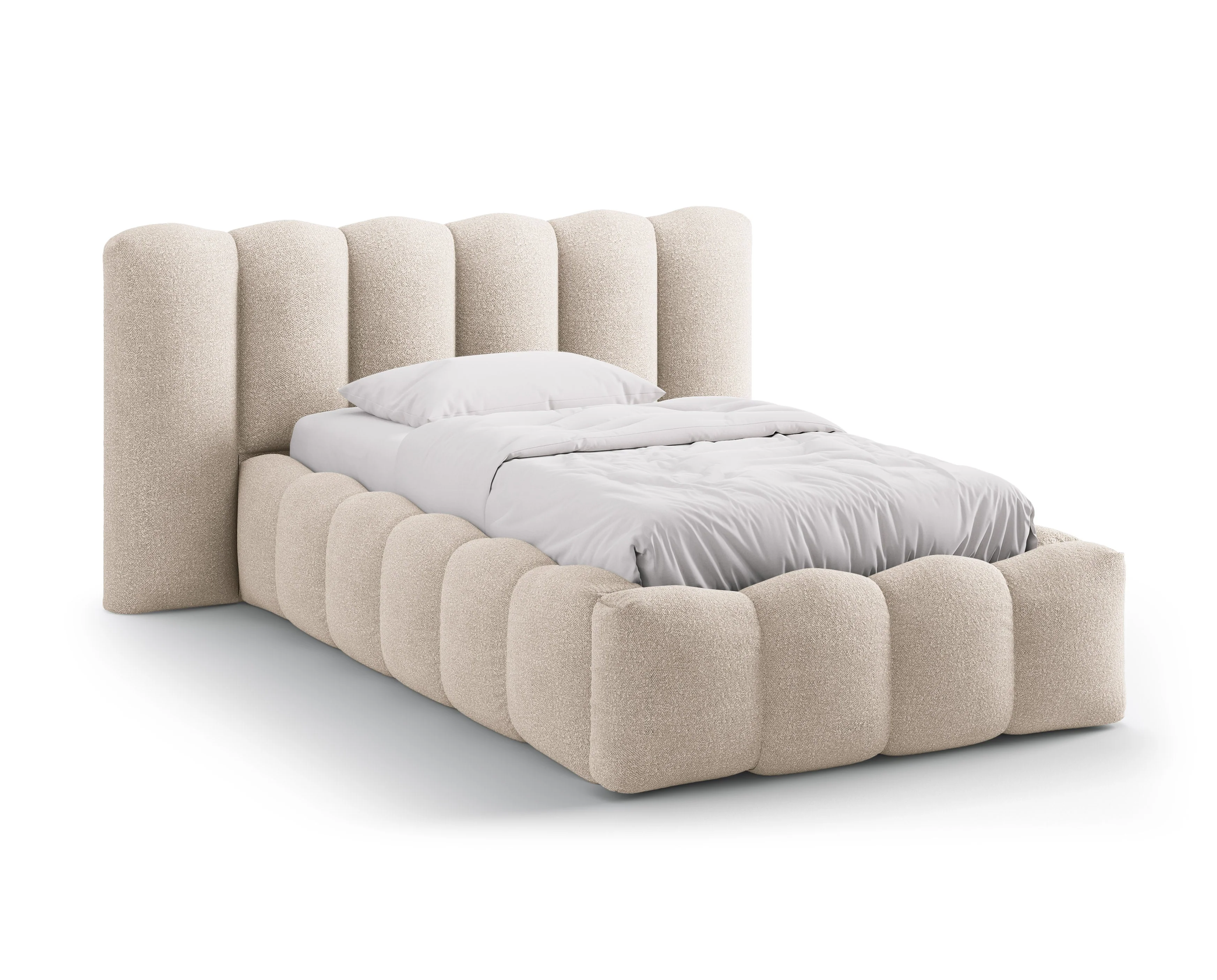 Łóżko LUPINE beżowy boucle