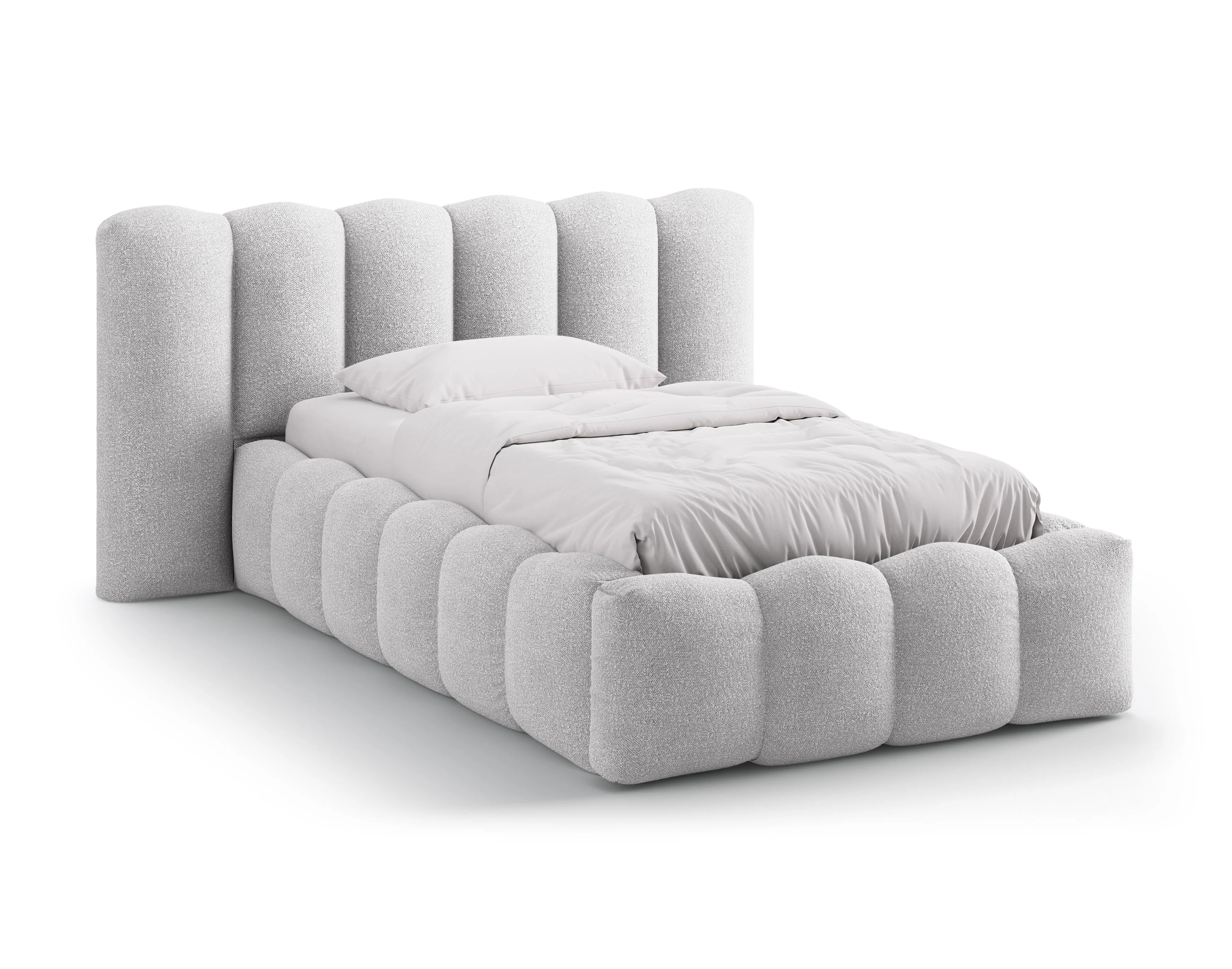Łóżko LUPINE jasny szary boucle