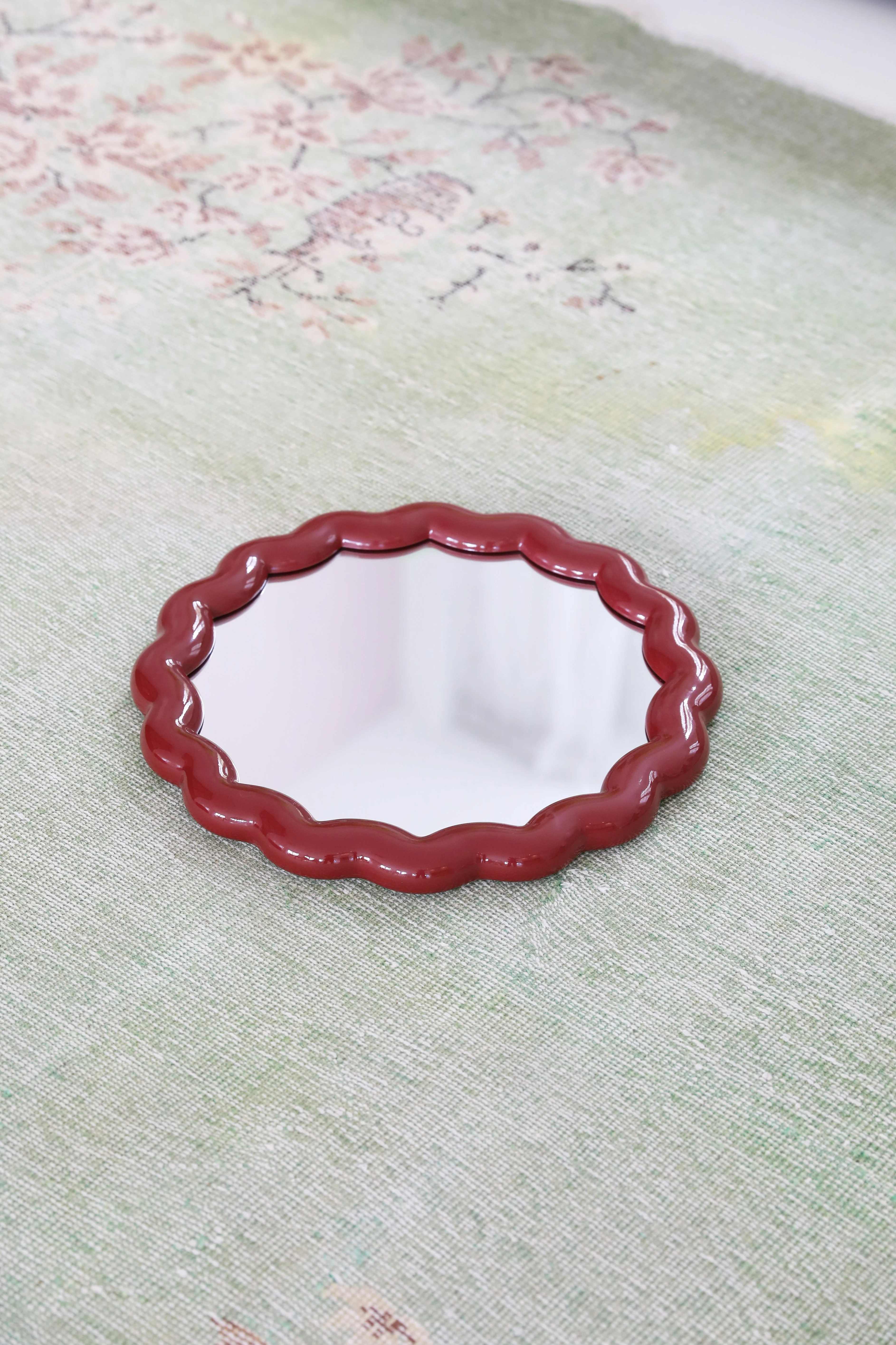 Lustro okrągłe ZIGZAG burgundowy - Image 3